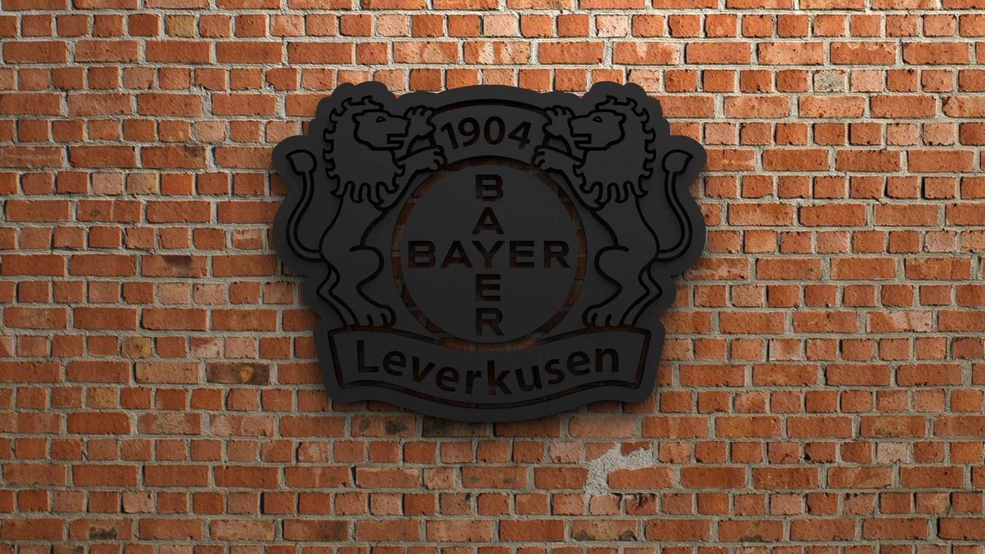 Bayer 04 Leverkusen, Logo 3d model, 1920x1080 Full HD Desktop