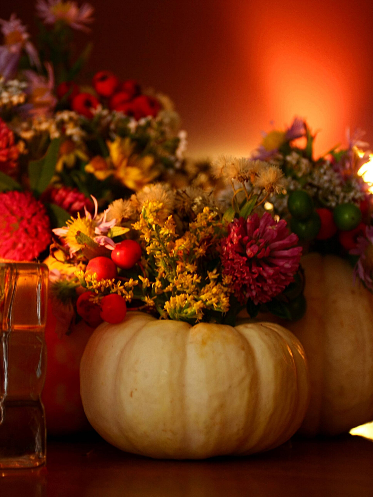 Thanksgiving: Bouquet, Natural foods, Flower Arranging, Pumpkin, Autumn holiday. 1540x2050 HD Wallpaper.