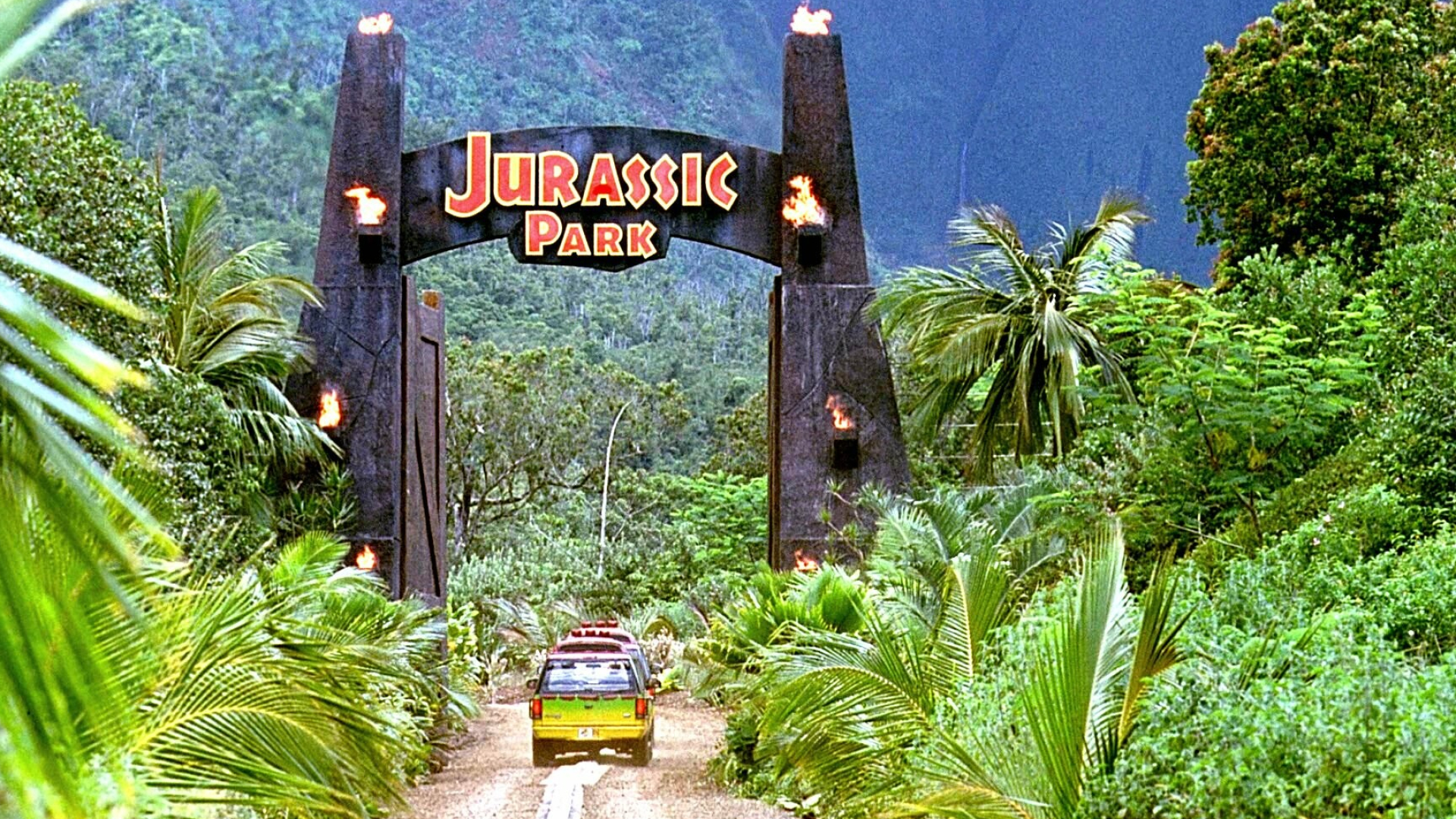 Jurassic Park: Adventure, Sci Fi, Fantasy, Dinosaur, Movie, The highest-grossing film ever at the time. 1920x1080 Full HD Background.