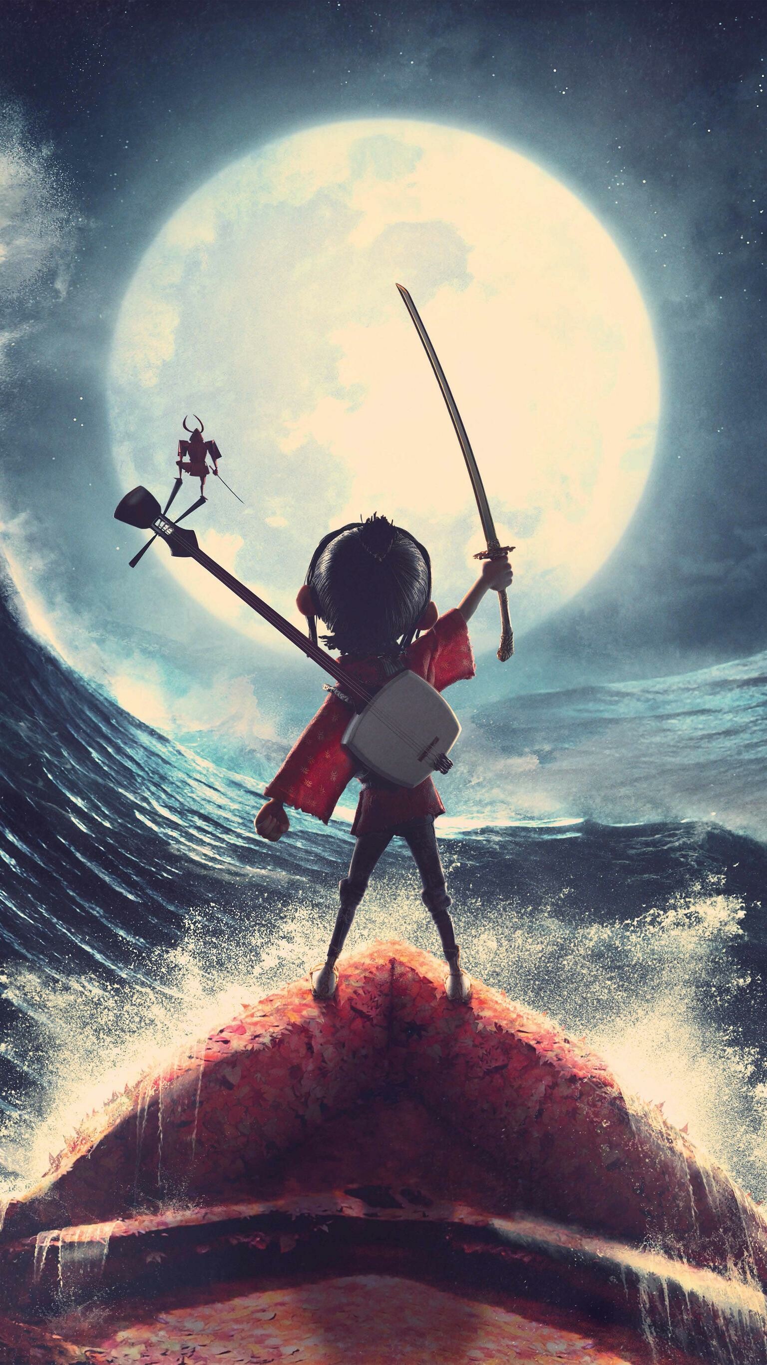 Kubo and the Two Strings: Stop-motion movie from animation studio Laika. 1540x2740 HD Background.