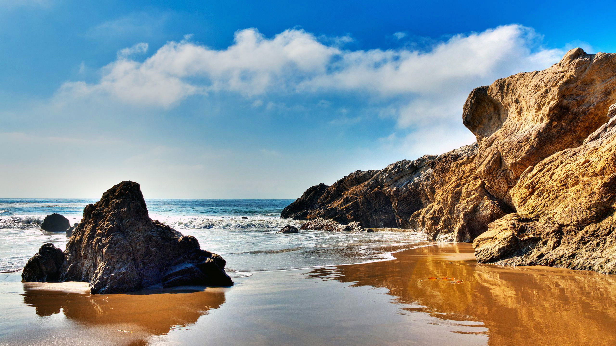 Pacific Ocean, Malibu California, Beach wallpapers, Travel, 2560x1440 HD Desktop
