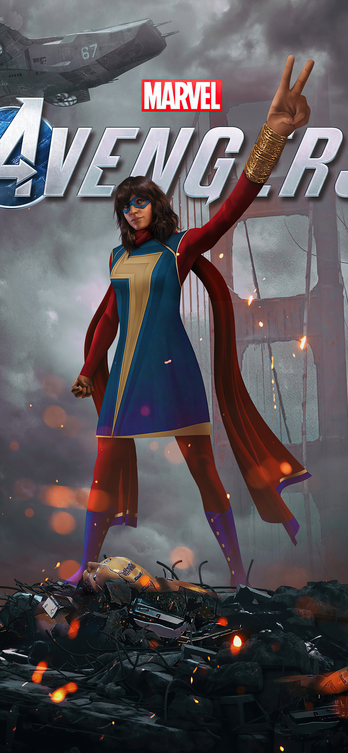 Ms. Marvel, Avengers game, Kamala Khan, Superhero wallpapers, 1130x2440 HD Phone