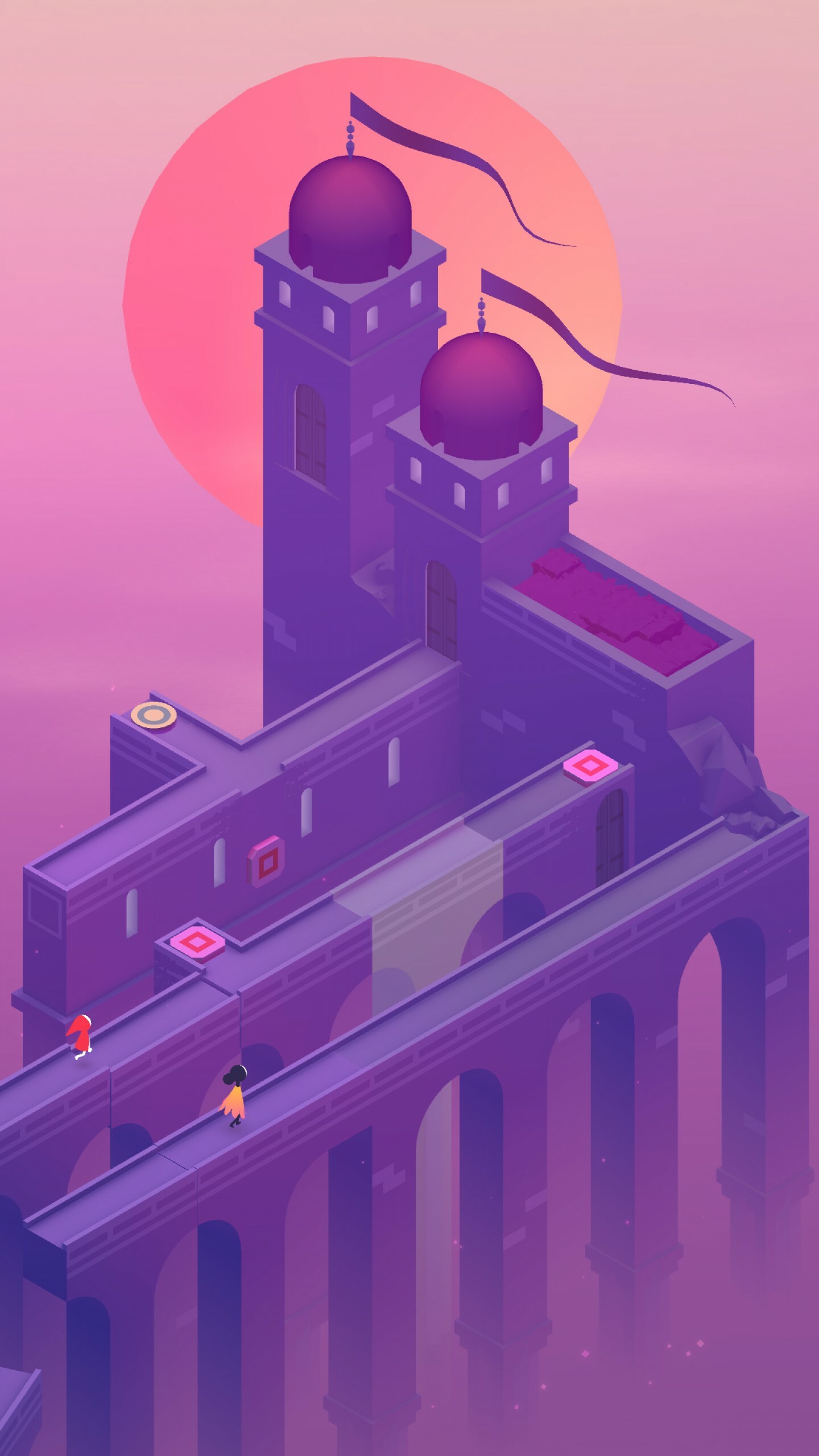 Monument Valley: It won a 2014 Apple Design Award, The game developed by Ustwo Games. 1440x2560 HD Wallpaper.