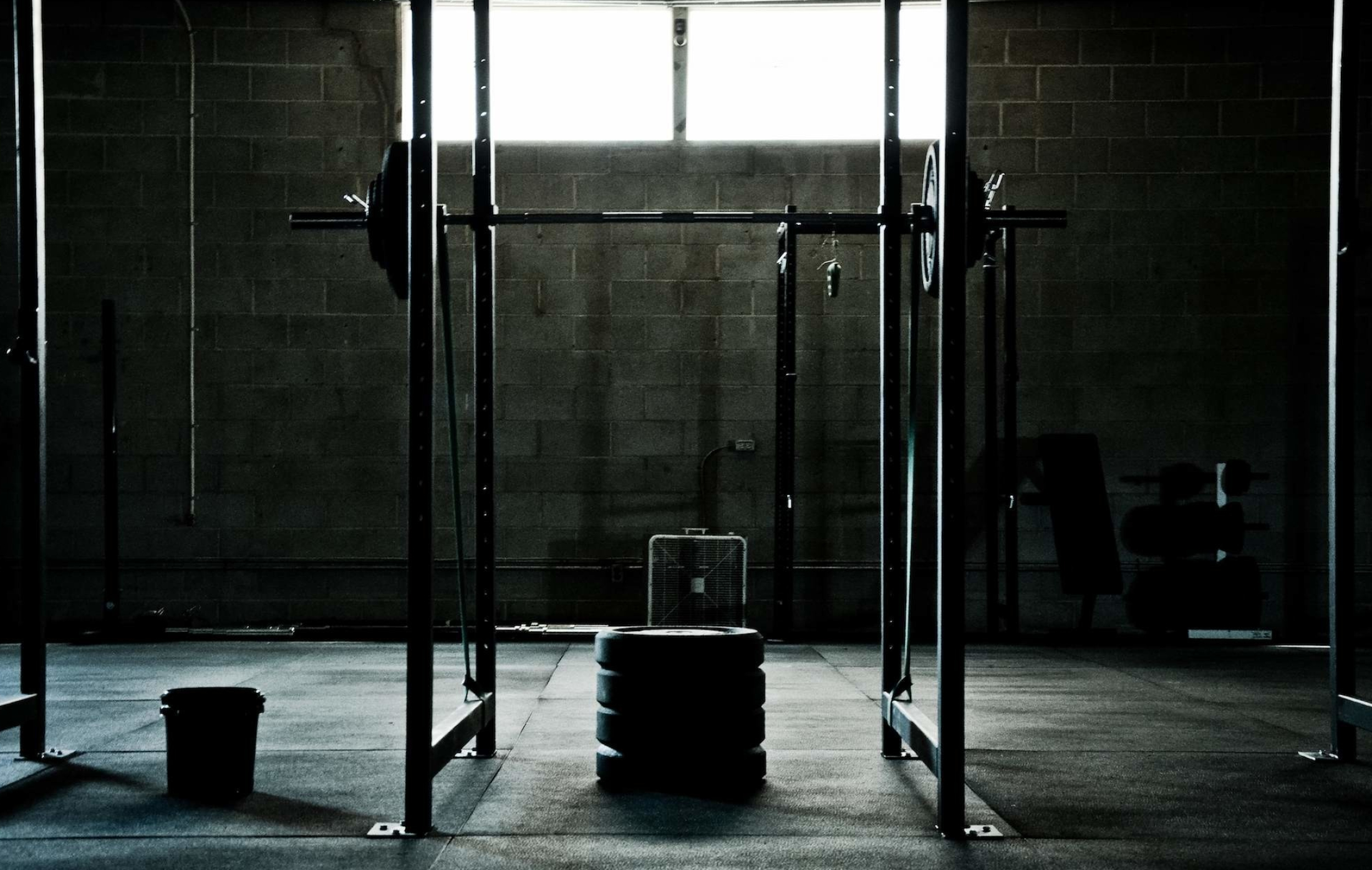 CrossFit: Gym, Weight plates, Strength and group training equipment. 2200x1400 HD Background.