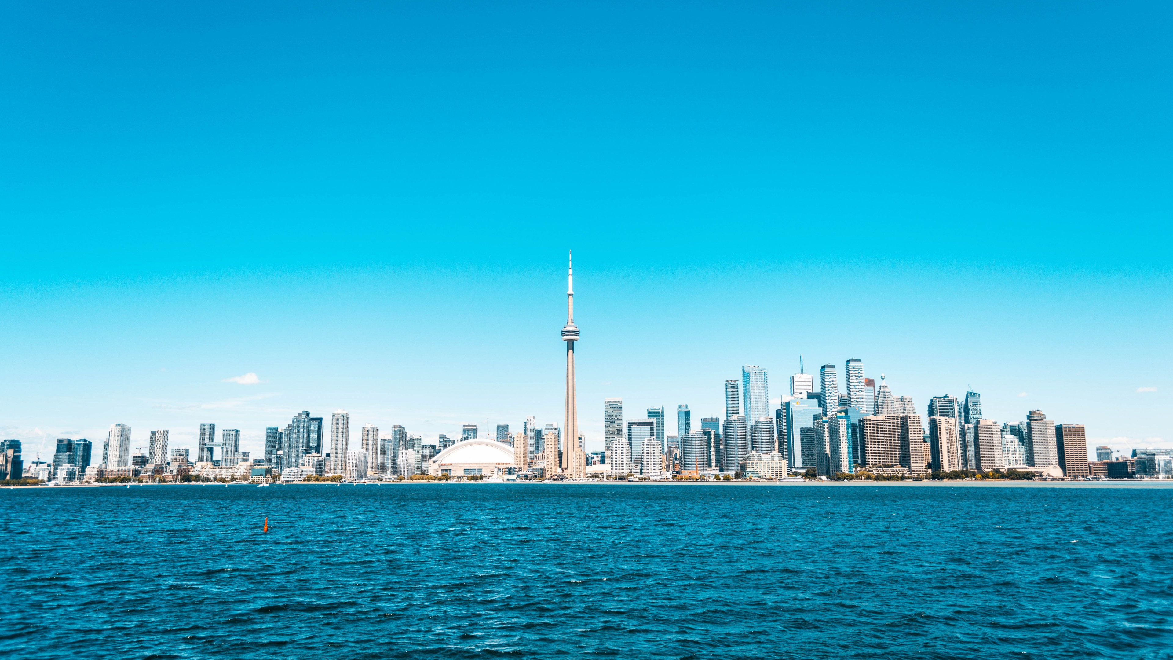 Sunny day cityscape, Toronto skyline, UHD wallpaper, Widescreen background, 3840x2160 4K Desktop