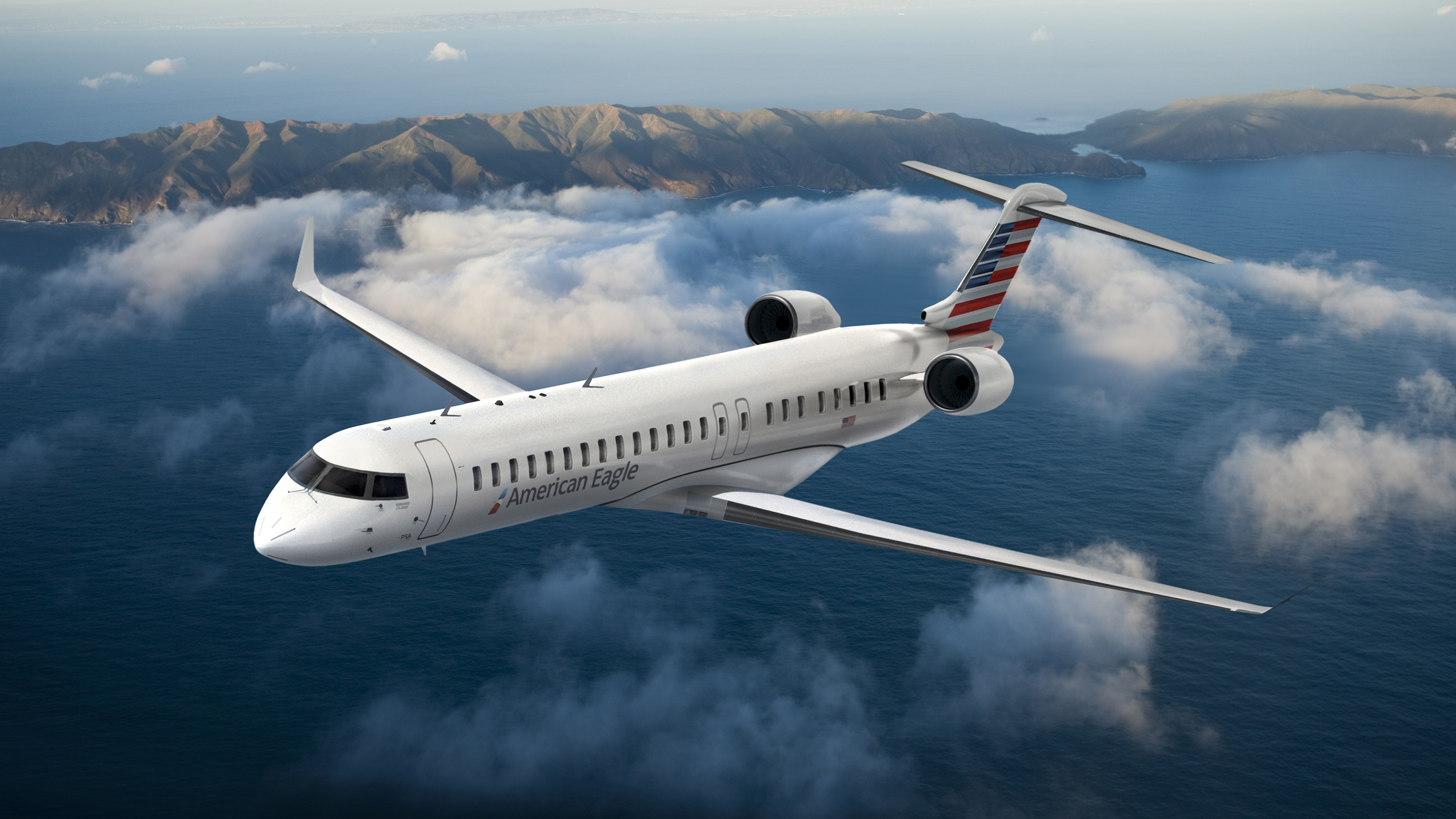 American Eagle Airlines, Sign for 15, Bombardier crj 900, Economy class, 3300x1860 HD Desktop