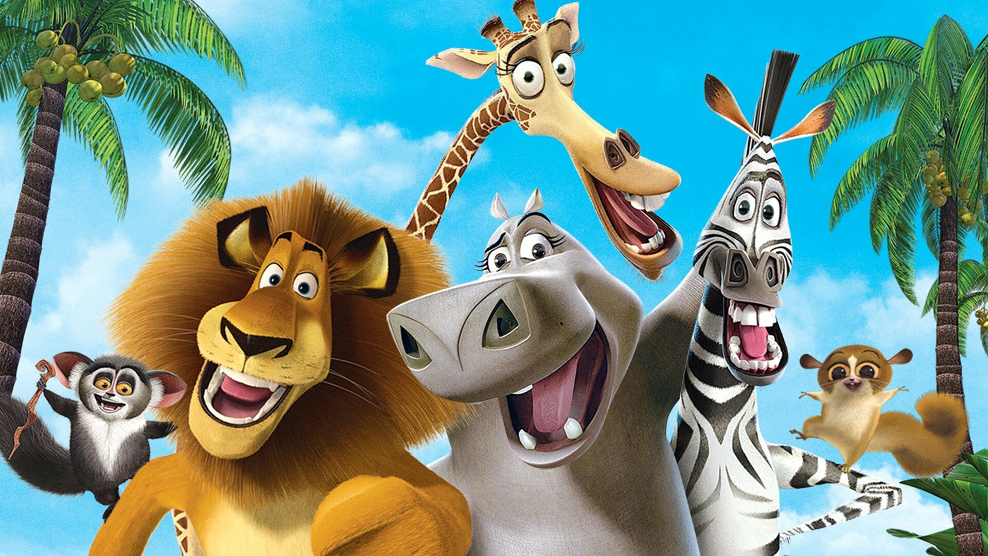 Madagascar (Movie): Four animal friends get a taste of the wild life when they break out of captivity at the Central Park Zoo. 1920x1080 Full HD Wallpaper.