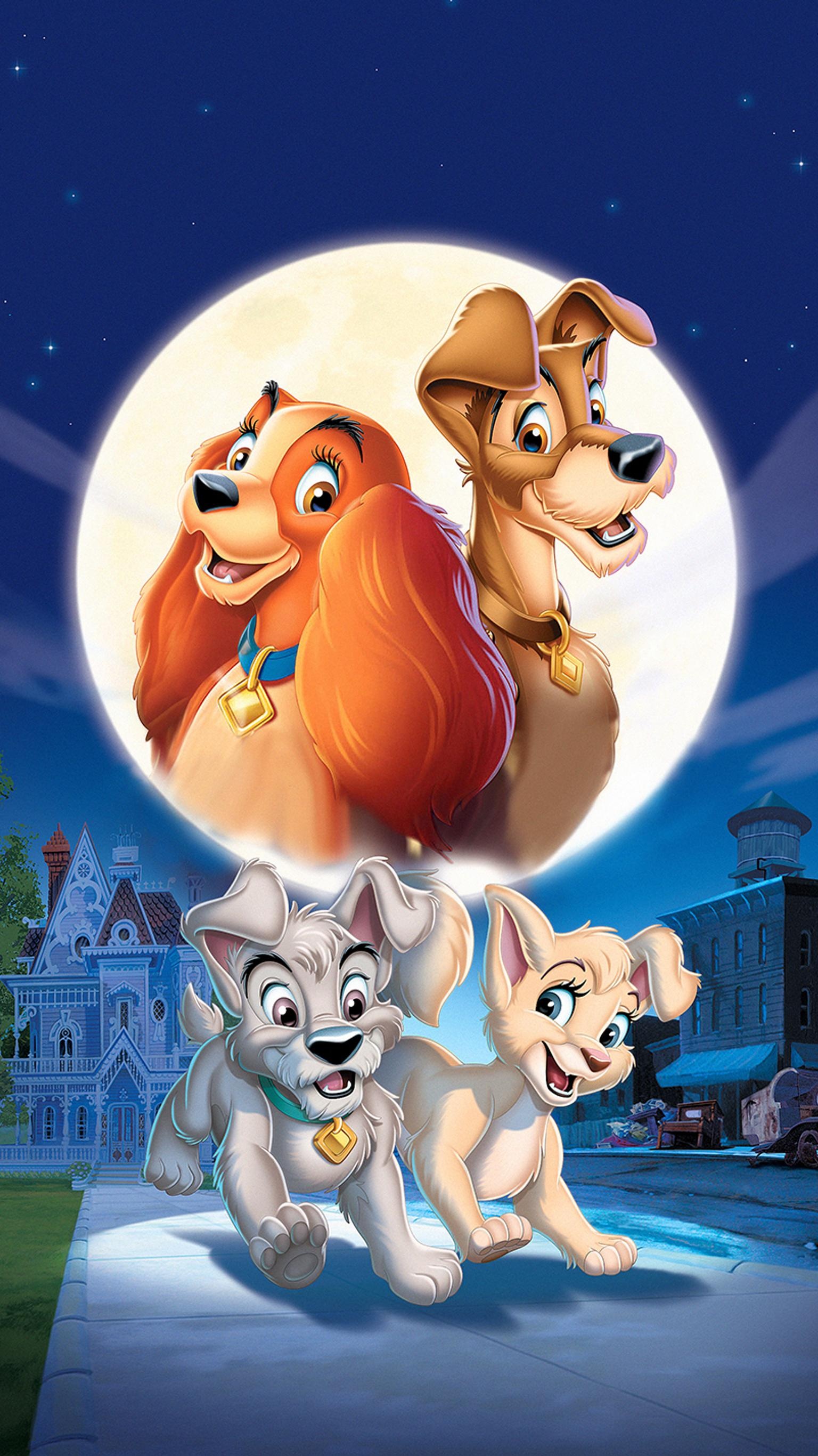 Lady and the Tramp, Animated film, Wallpapers, Backgrounds, 1540x2740 HD Phone