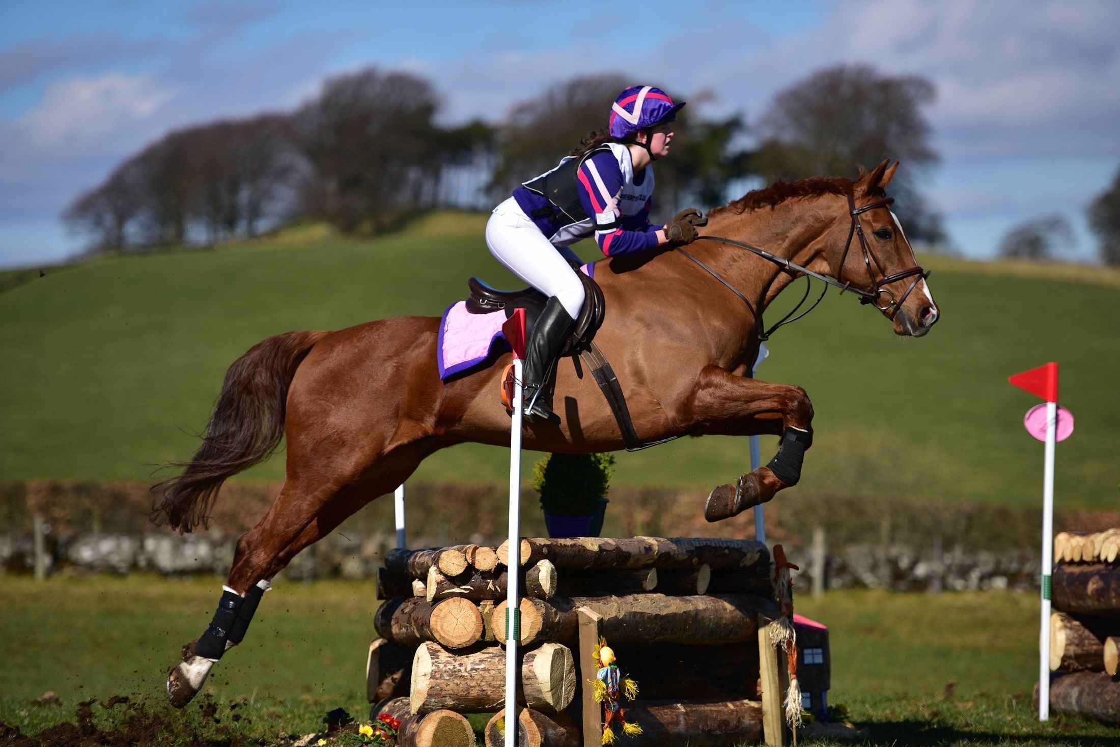 Equestrian Sports: A female jockey performs tricks during an eventing championship. 2200x1470 HD Wallpaper.