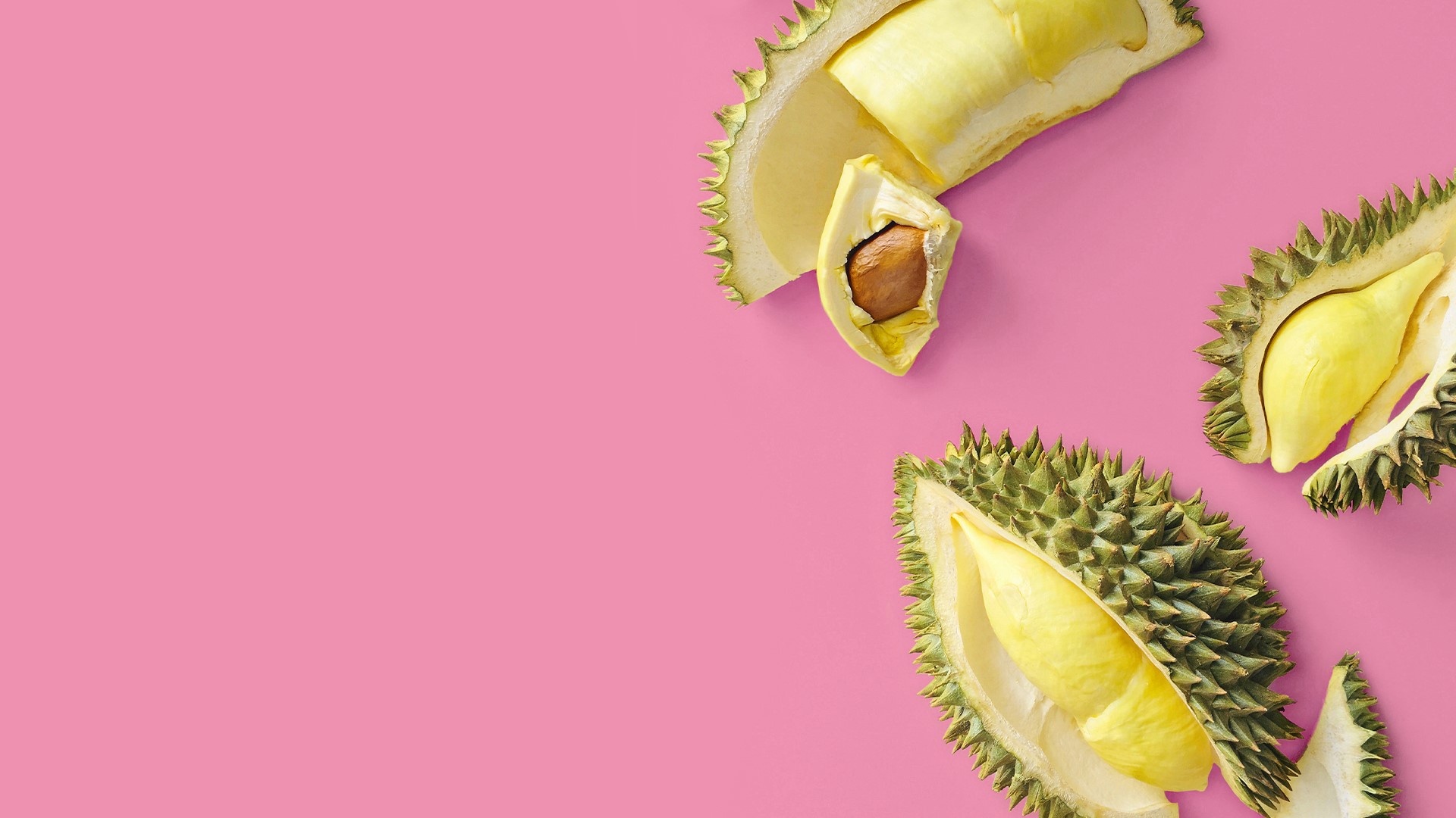 Durian: Used to flavor a variety of sweet edibles such as traditional Malay candy. 1920x1080 Full HD Wallpaper.