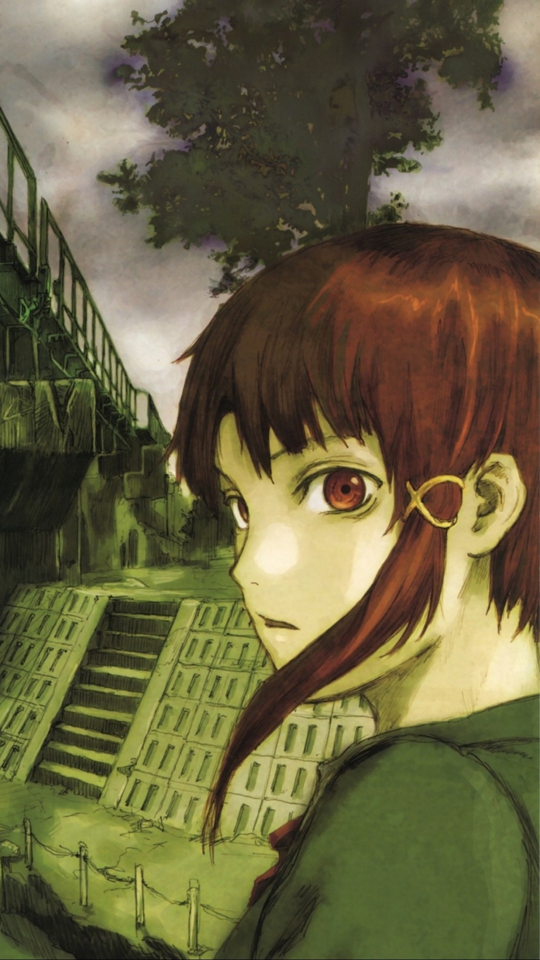 Serial Experiments Lain, Anime series, Thought-provoking narrative, Experimental storytelling, 1080x1920 Full HD Phone