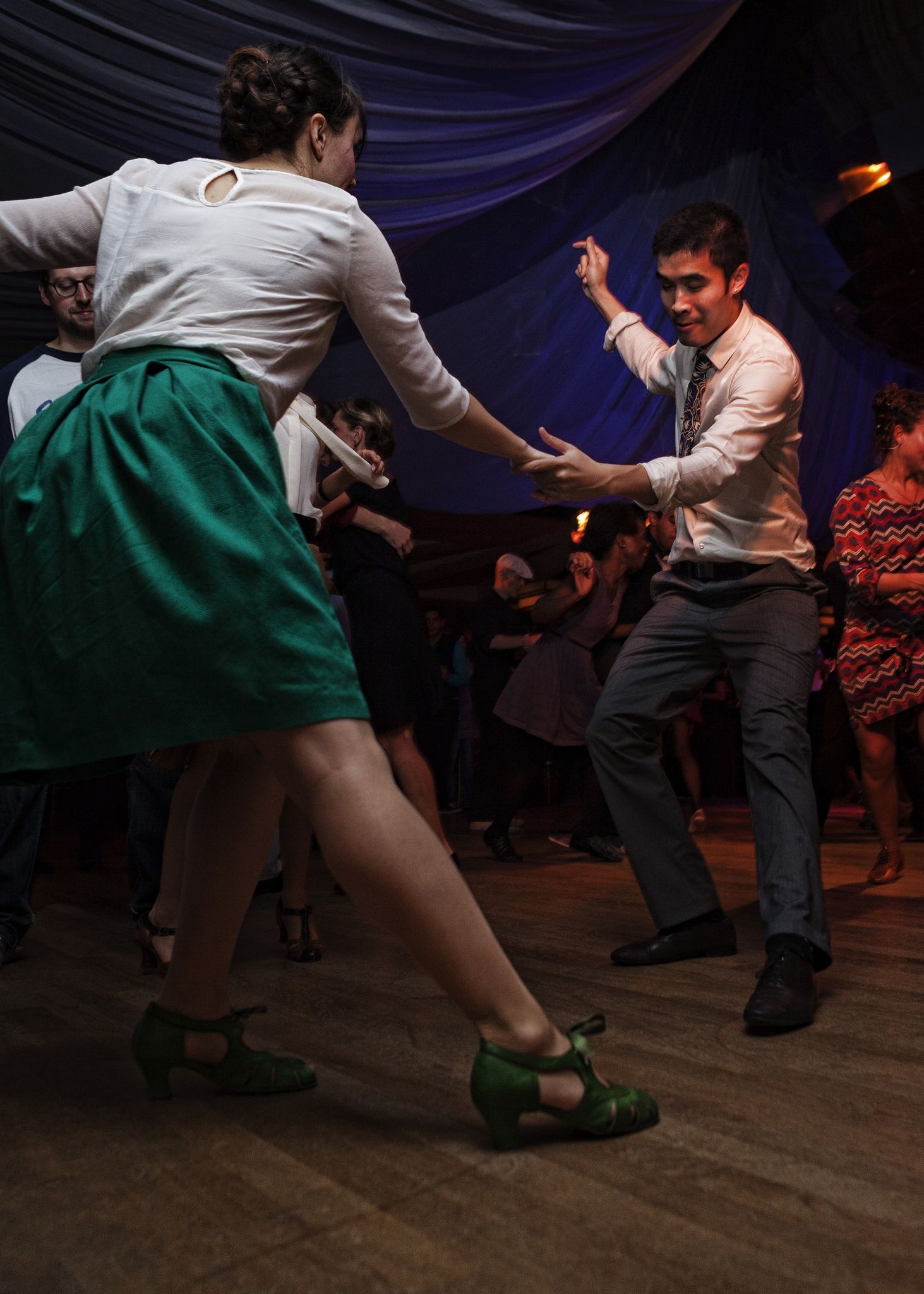Swing Dance: "Chalet Du Lac" Competition In Paris, Lindy Hop, Indoor Dancing, Swing Challenge. 1470x2050 HD Background.
