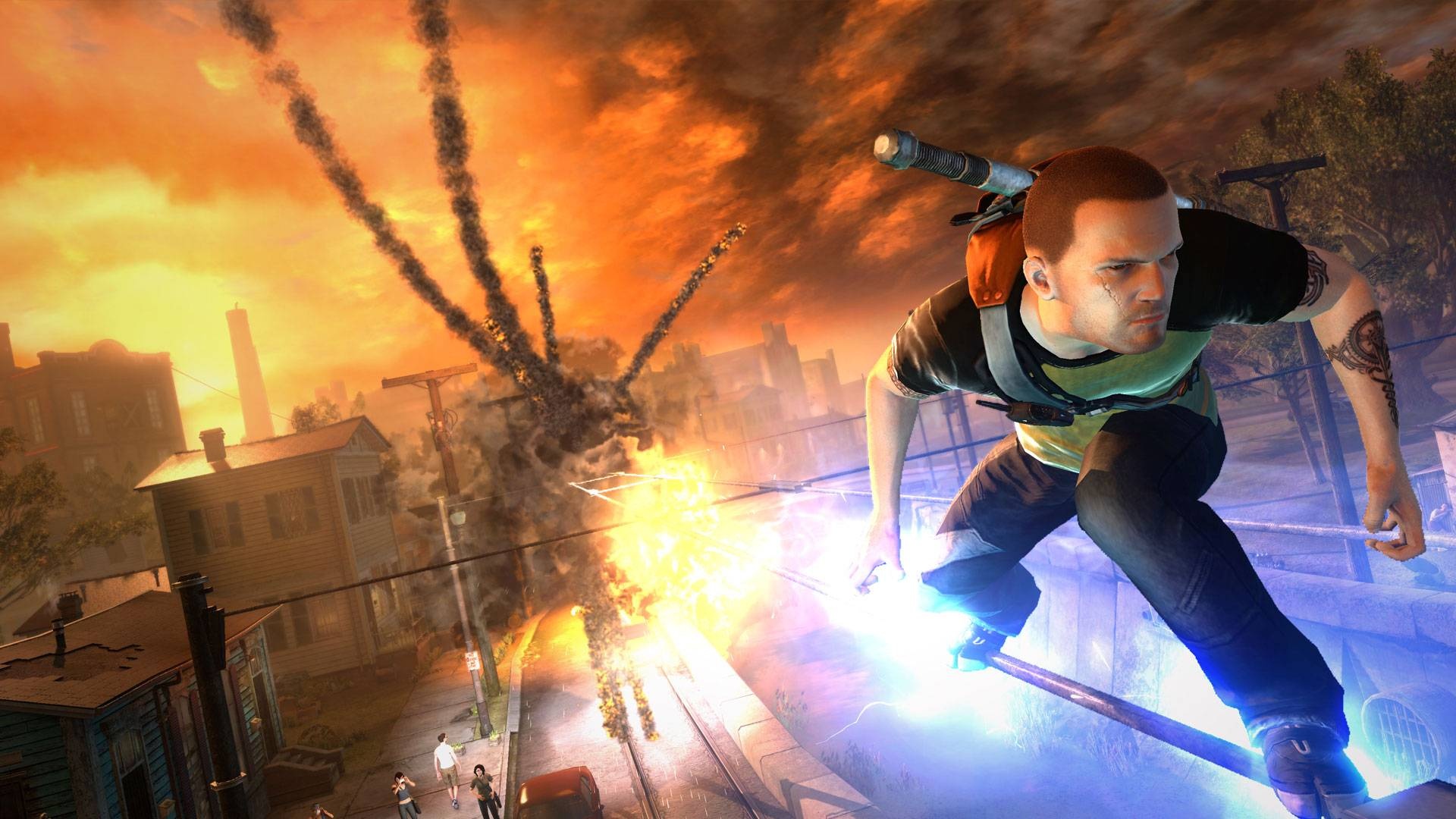 inFAMOUS 2, Full HD wallpapers, Superpowered action, Epic gaming moments, 1920x1080 Full HD Desktop