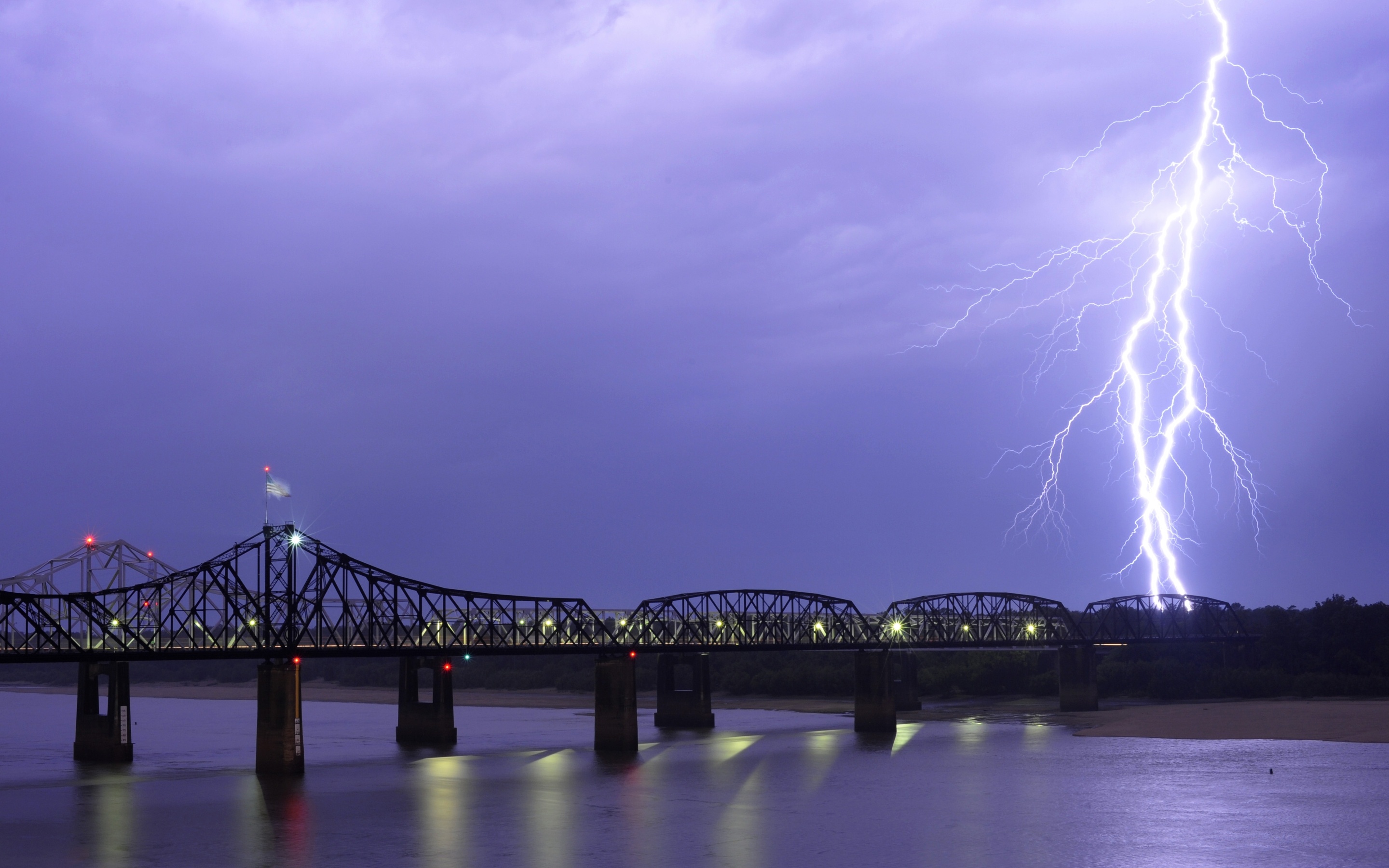 Mississippi travels, Lightning photography, HD wallpaper, Nature's power, 2880x1800 HD Desktop