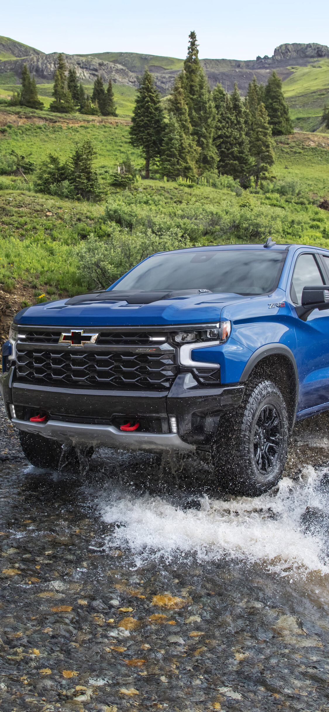 Chevrolet Silverado: ZR2, Chevy’s new flagship off-road truck, The latest addition to a successful lineup of off-road, factory-installed lifted trucks. 1130x2440 HD Background.