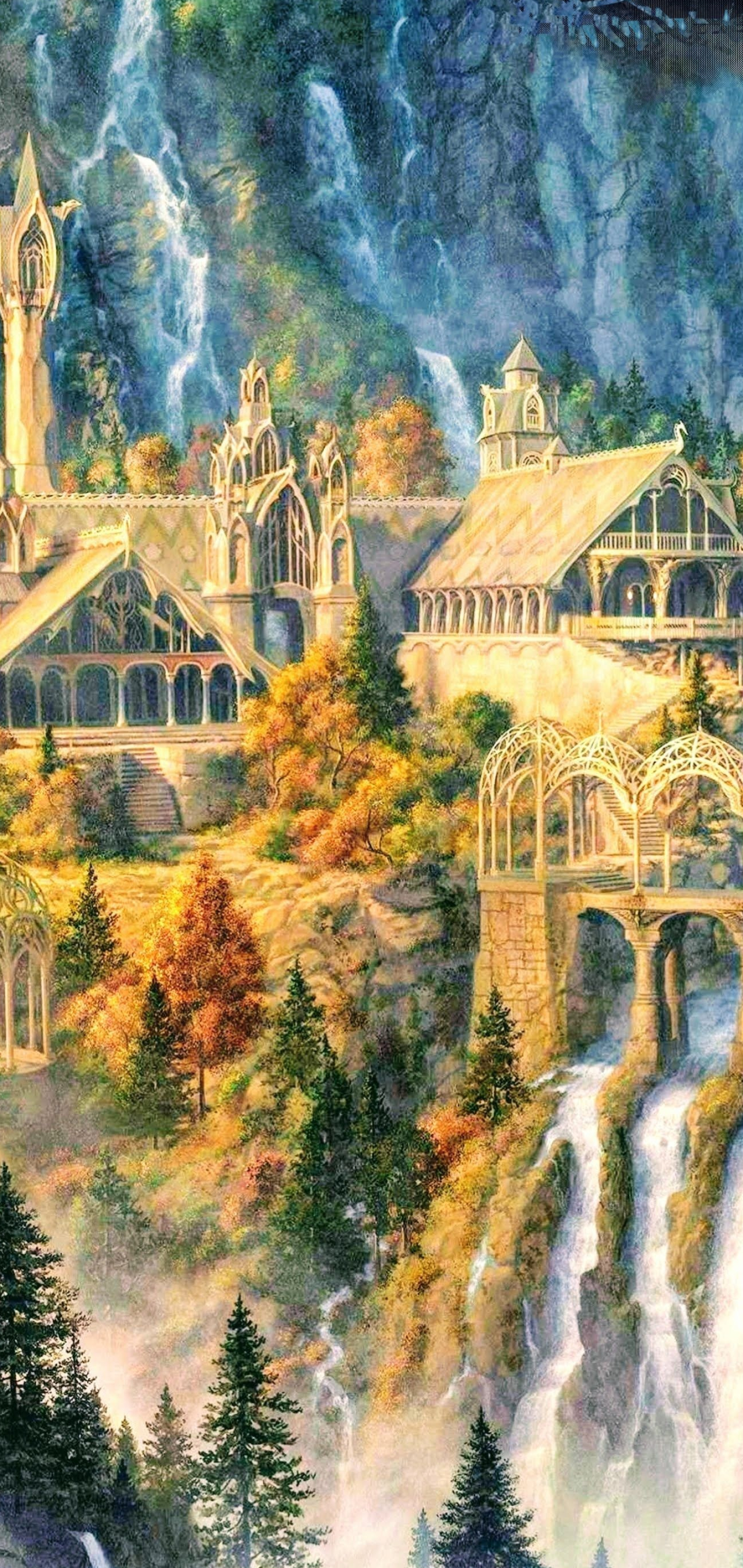 Rivendell, Bear Cave wallpapers, Middle-earth, Lord of the Rings, 1440x3040 HD Handy