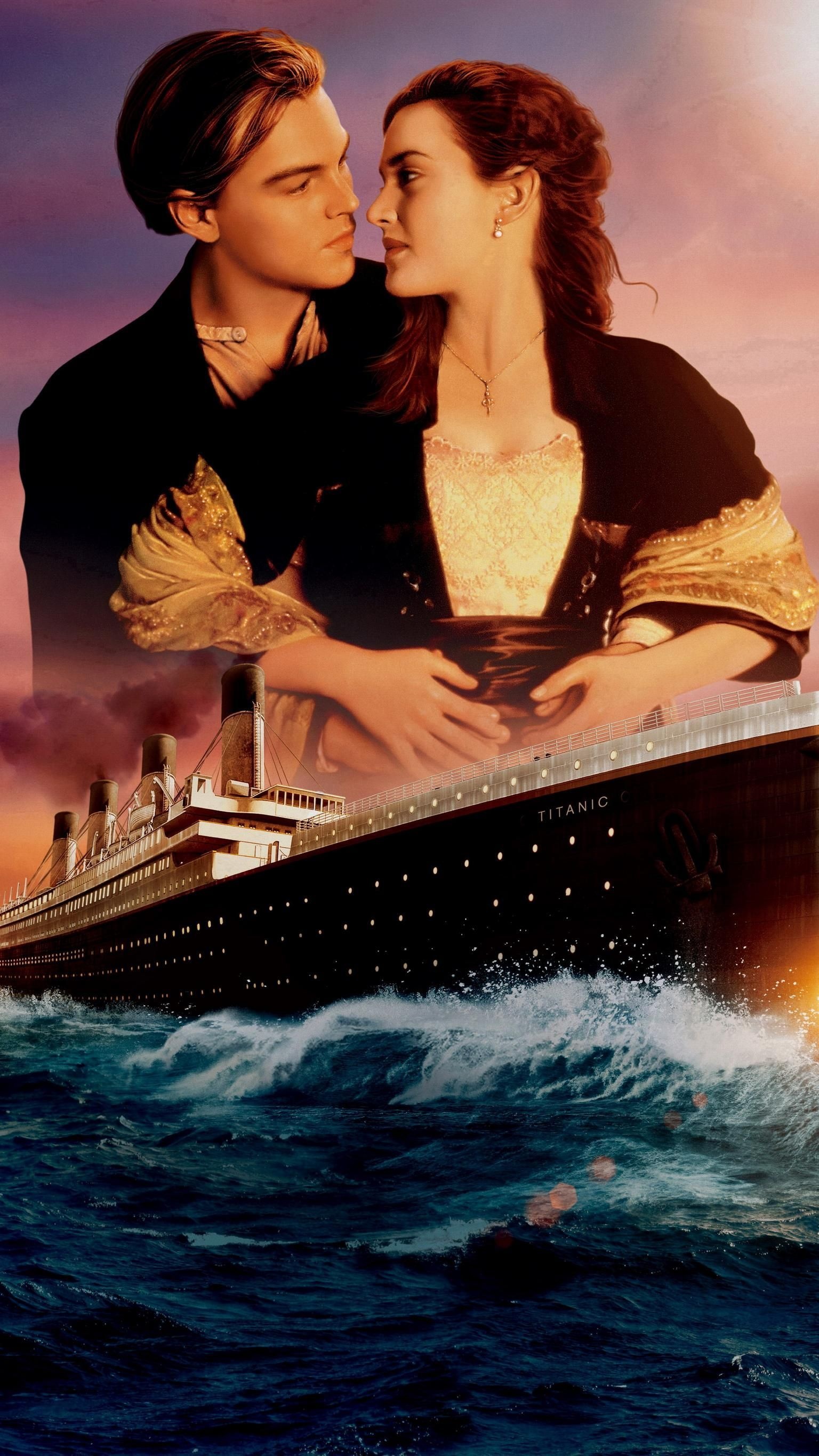 Titanic movie, Leonardo DiCaprio, Kate Winslet, Forbidden love, 1540x2740 HD Phone