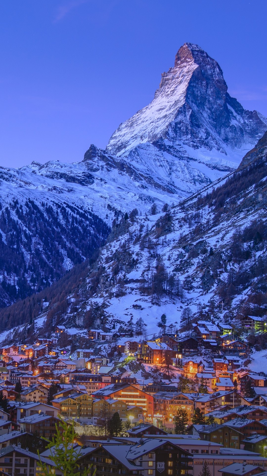 Early winter morning, Zermatt, Switzerland, Windows 10 Spotlight images, 1080x1920 Full HD Phone