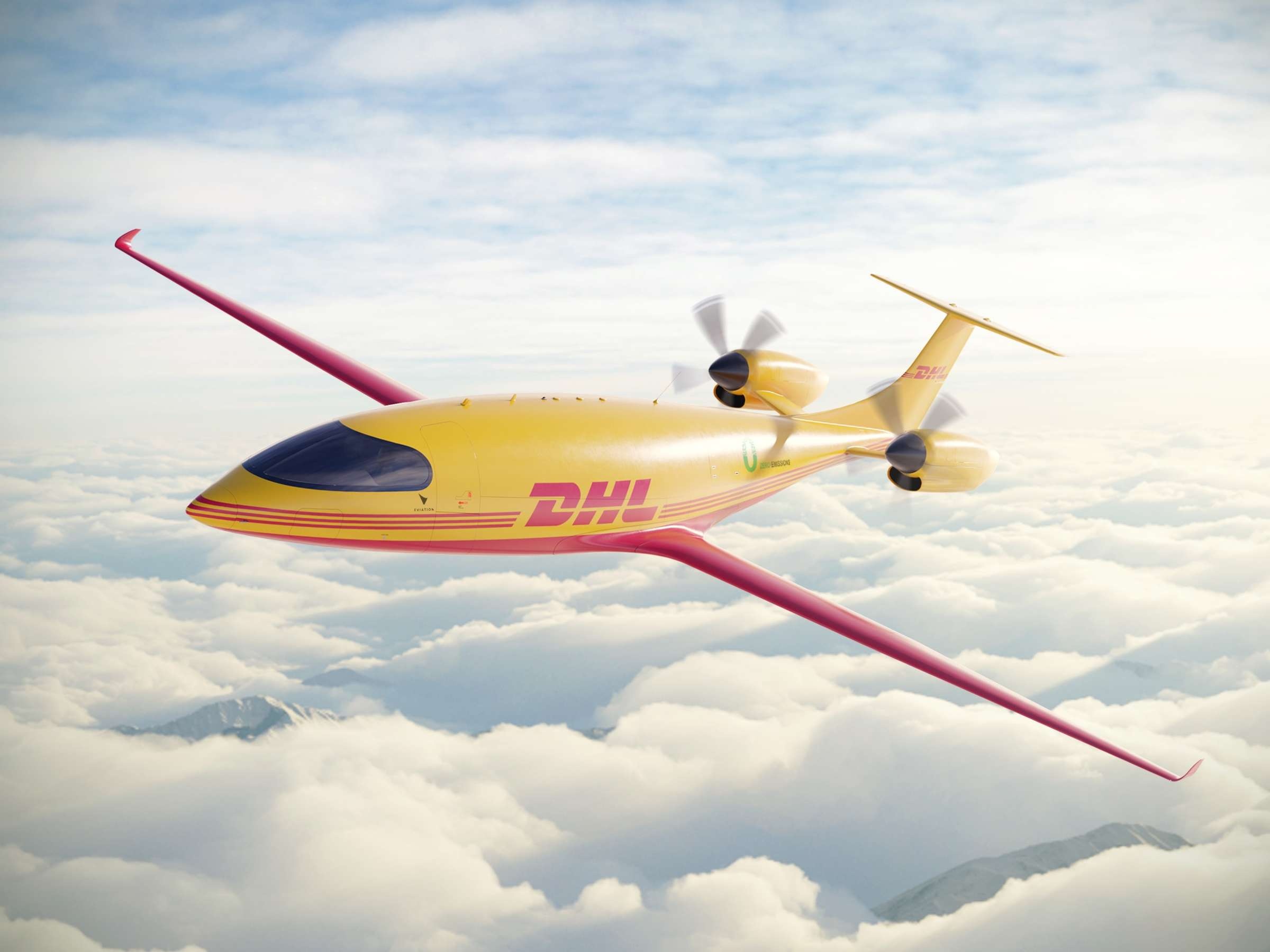 DHL: The first-ever all-electric cargo aircraft, developed and made by Eviation Aircraft. 2400x1800 HD Wallpaper.