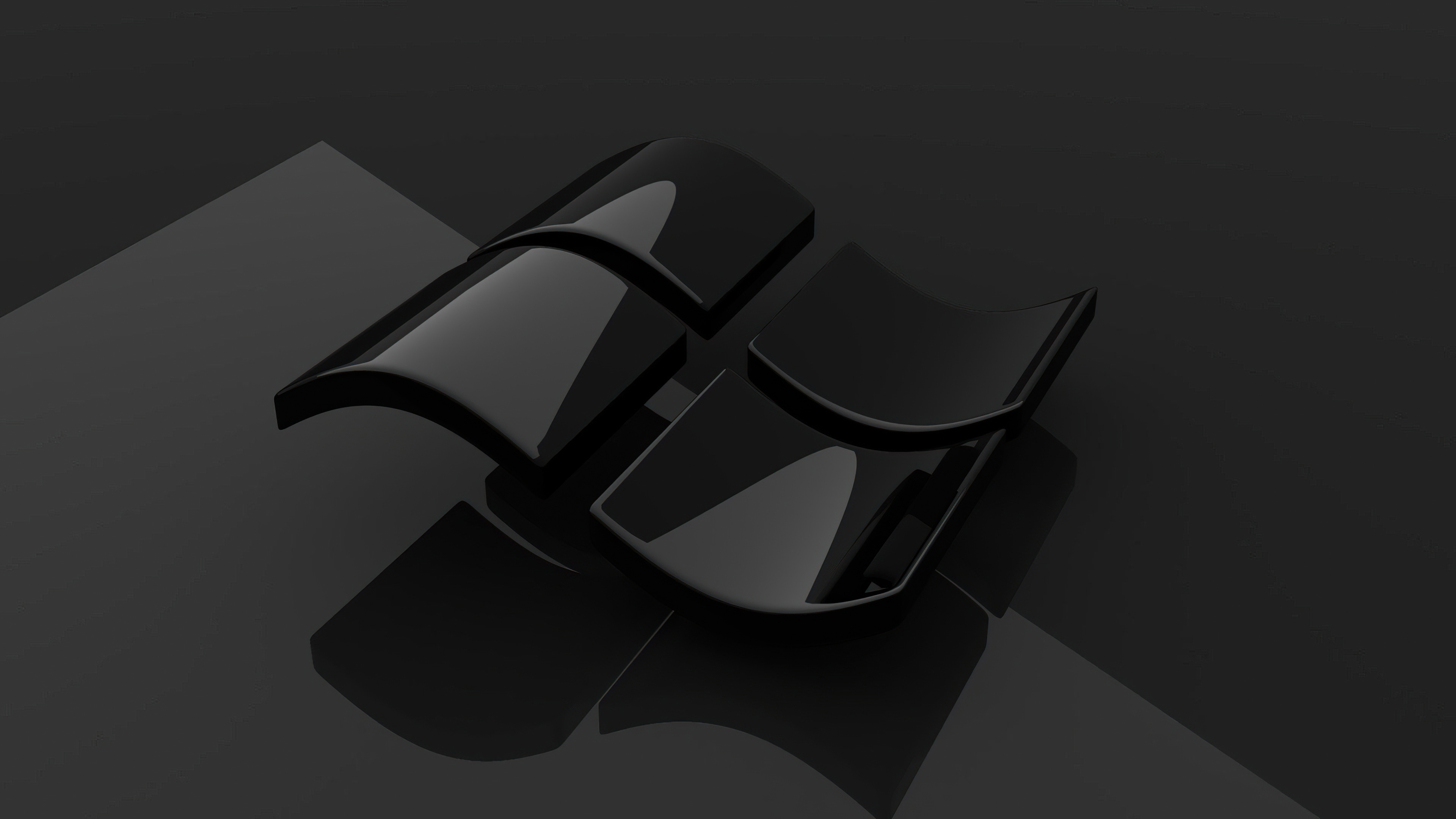 Windows logo, black minimal, tech icon, contemporary style, 3840x2160 4K Desktop