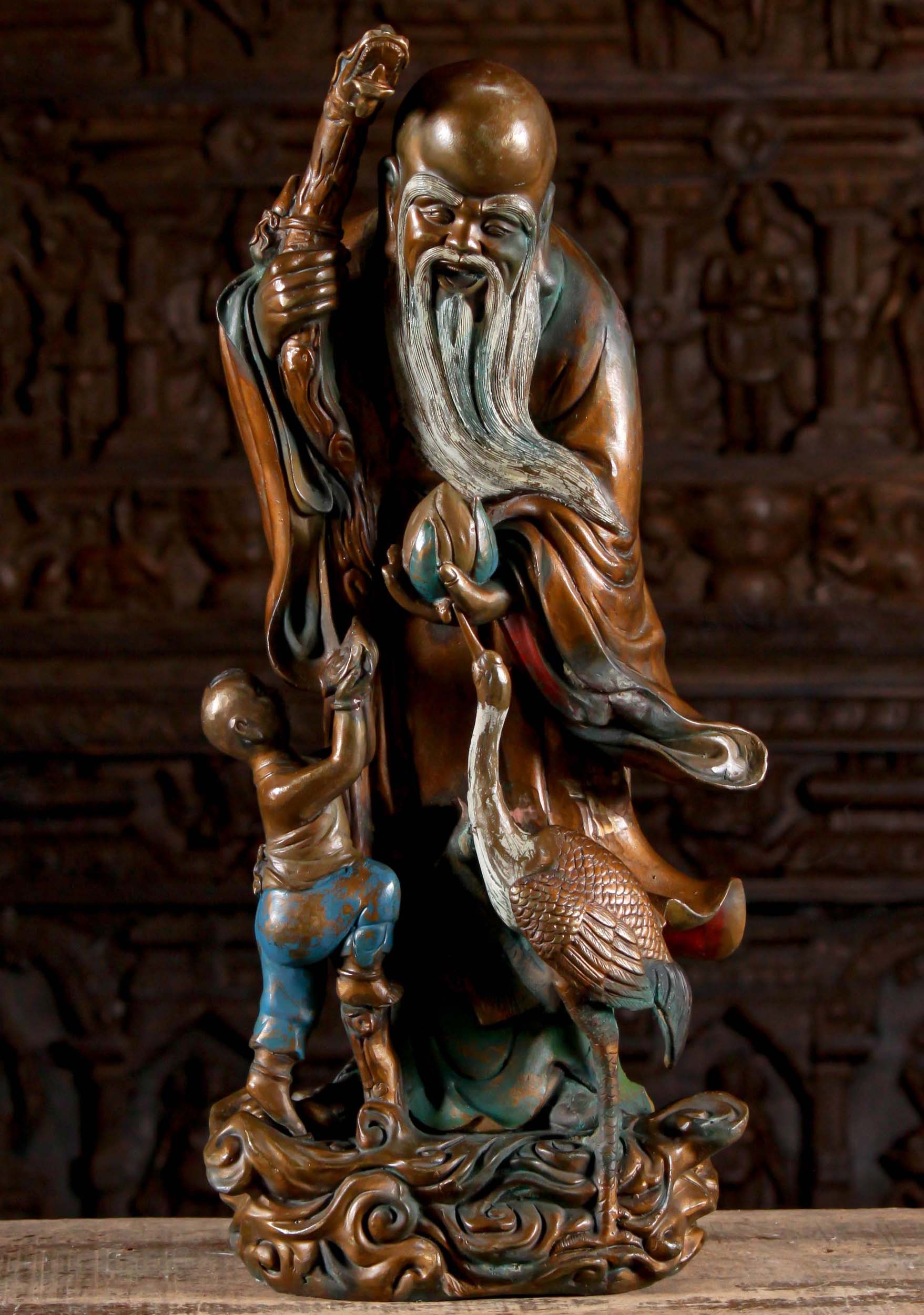 Sold antique Lao Tzu statue, Chinese sage, Historical artifact, Valuable collectible, 1760x2500 HD Handy
