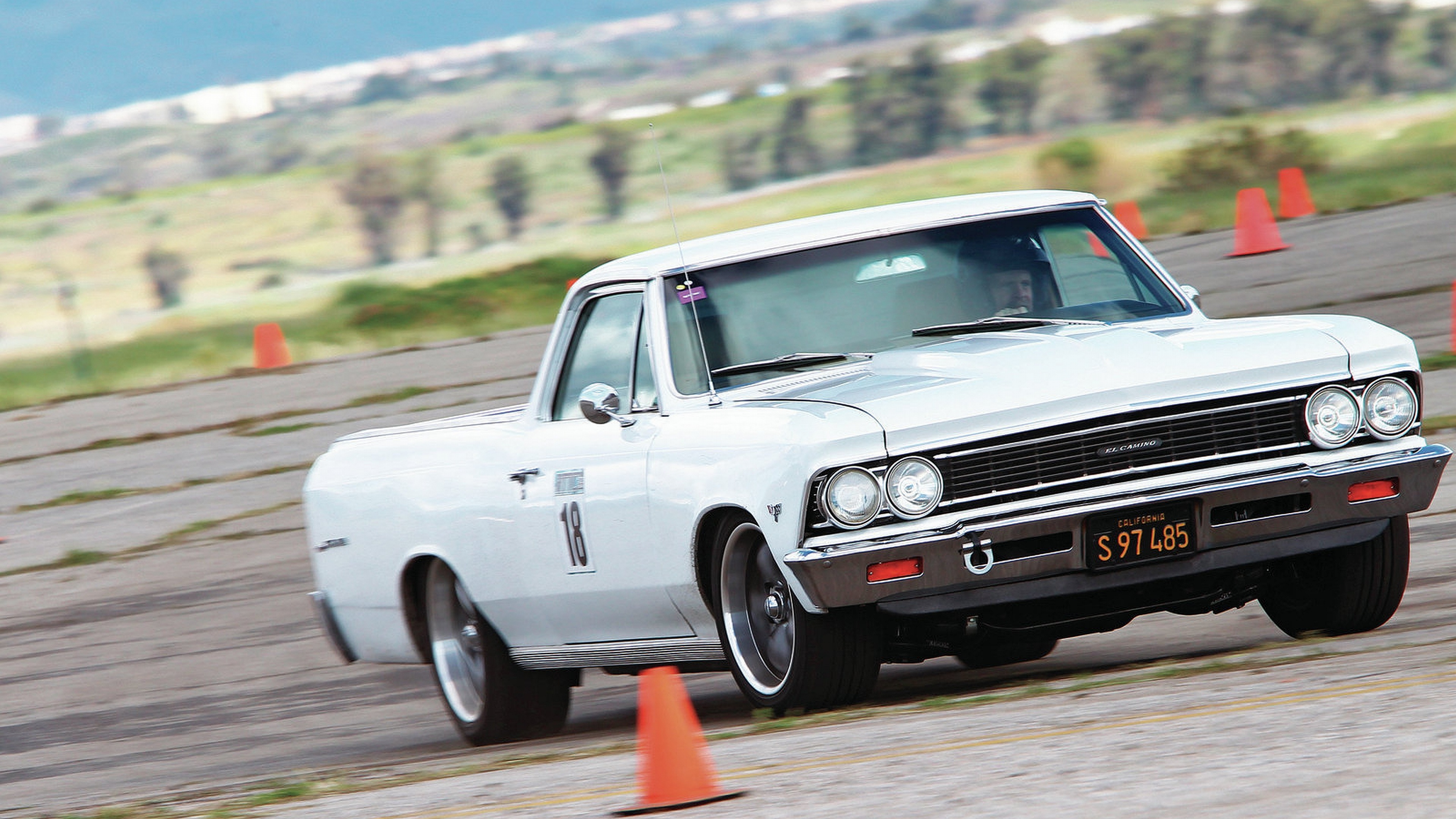 Autocross: Chevrolet El Camino, A coupe utility vehicle, A tuned version of an American pickup. 3840x2160 4K Wallpaper.