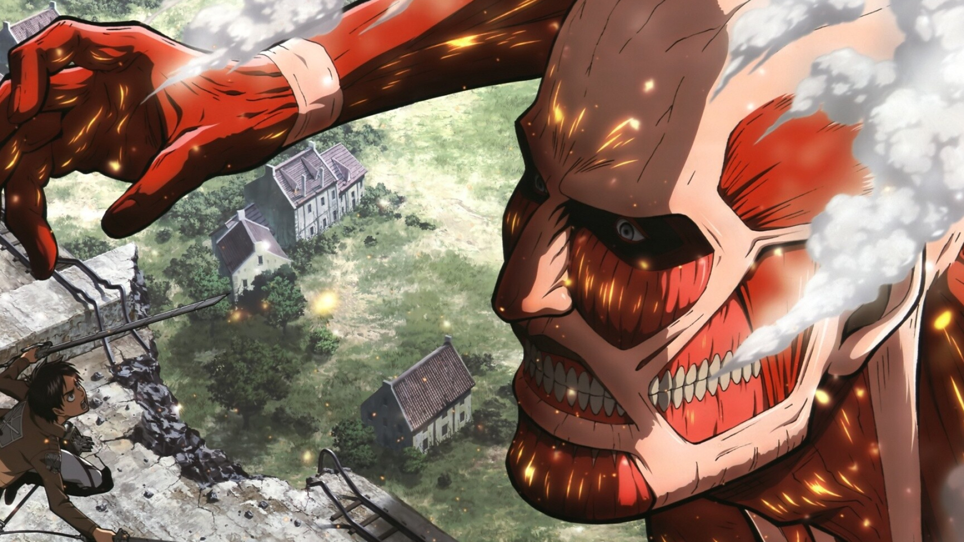 Attack on Titan (TV Series): AOT, Aired on NHK General TV in Japan. 1920x1080 Full HD Background.