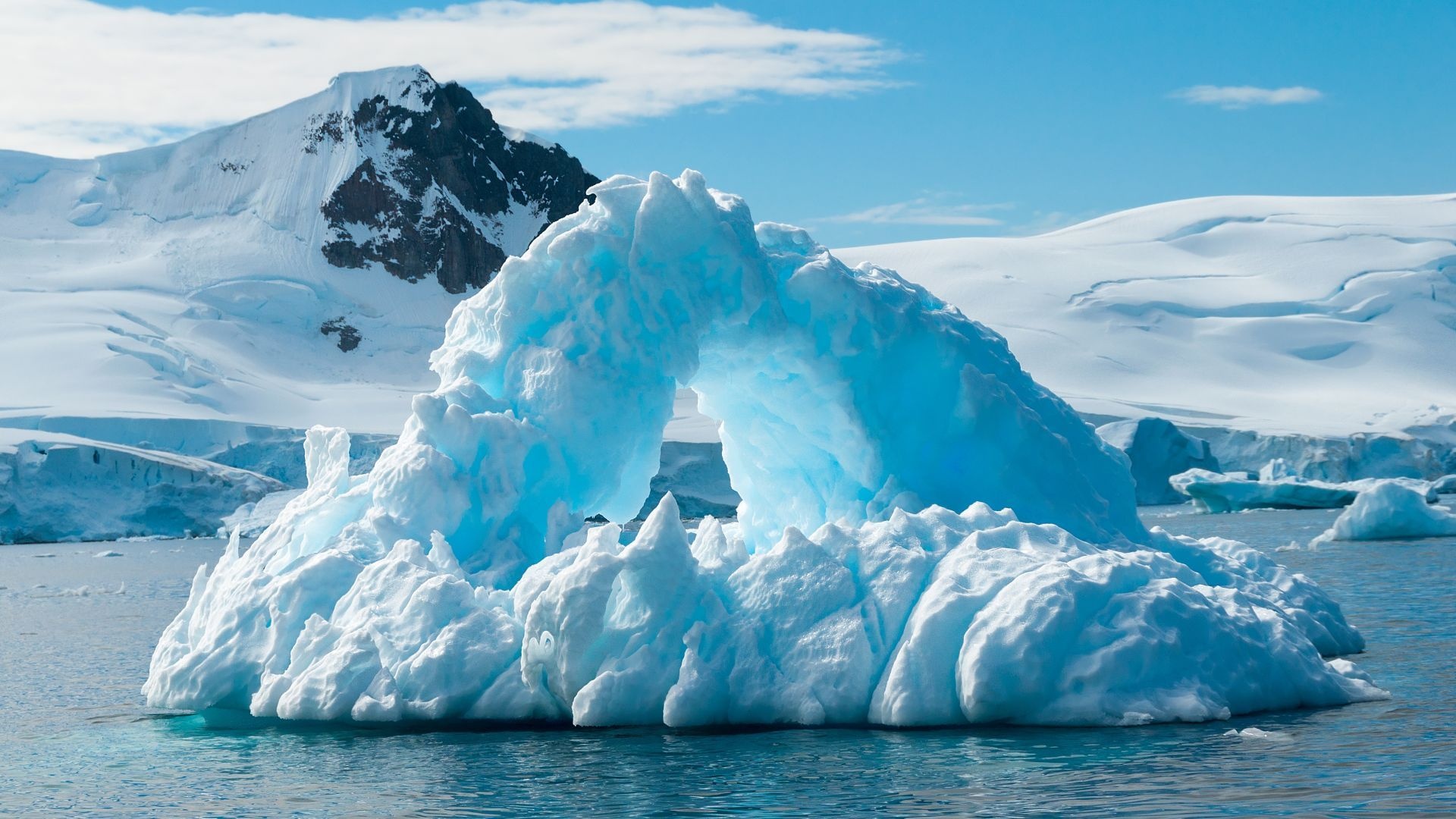 Iceberg, Snowy mountains, Winter landscape, North, 1920x1080 Full HD Desktop