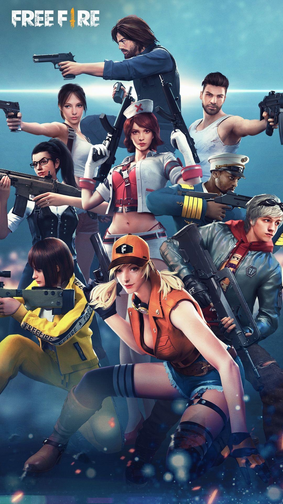 Free Fire character, Striking wallpapers, Unique abilities, Iconic poses, 1080x1920 Full HD Phone