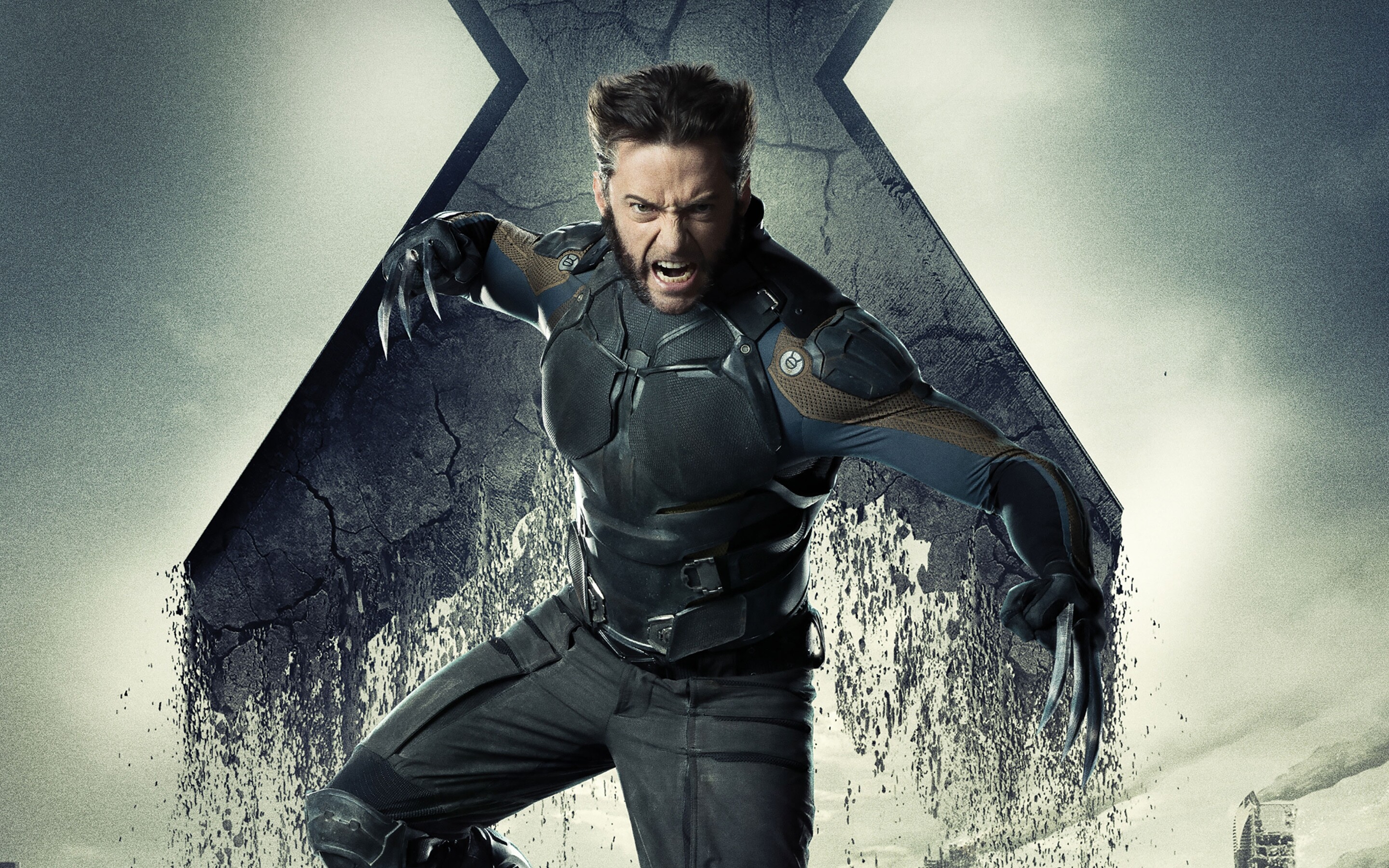 X-Men: Days of Future Past, Hugh Jackman as Logan / Wolverine. 2880x1800 HD Wallpaper.