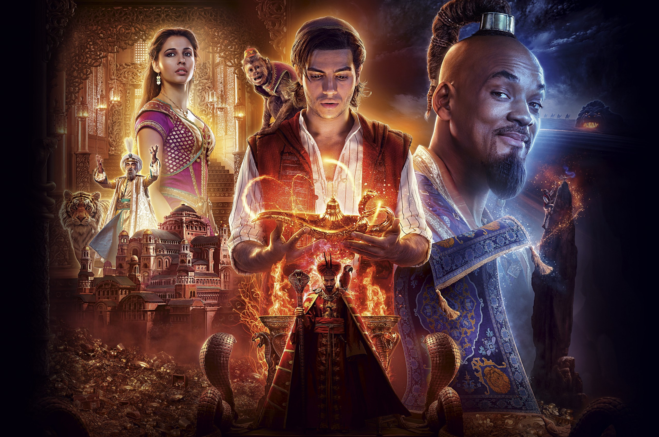 Mena Massoud, Aladdin 2019, Will Smith, Naomi Scott, 2560x1700 HD Desktop