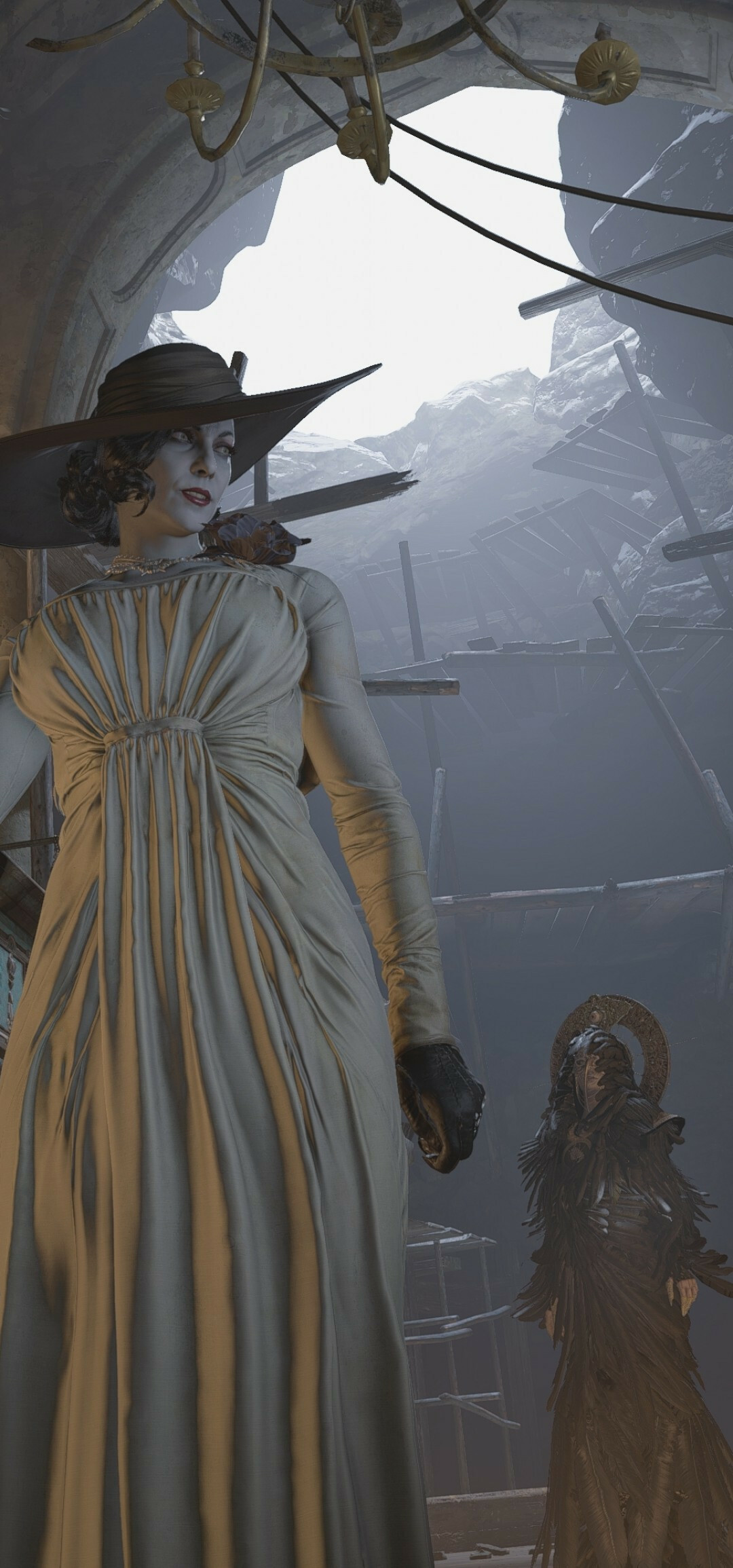 Resident Evil Village: Lady Dimitrescu, The vampiric Countess, Villain. 1080x2310 HD Background.