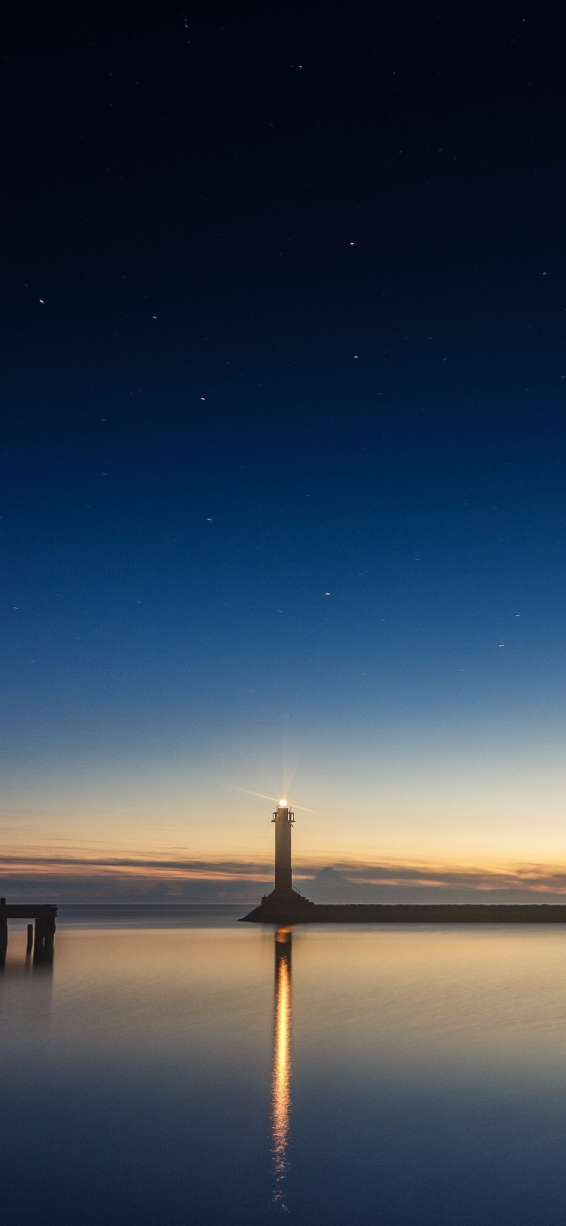 Clear night, Scenic beauty, Lighthouse silhouette, iPhone wallpaper, 1130x2440 HD Phone