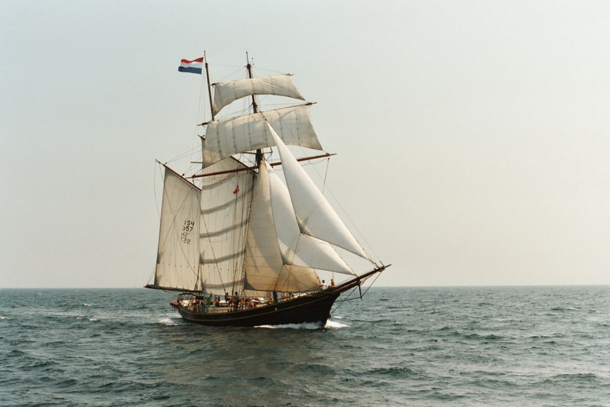 Schooner: Topsail vessel 'Jacob Meindert', An old sail ship, Sea. 2000x1340 HD Wallpaper.