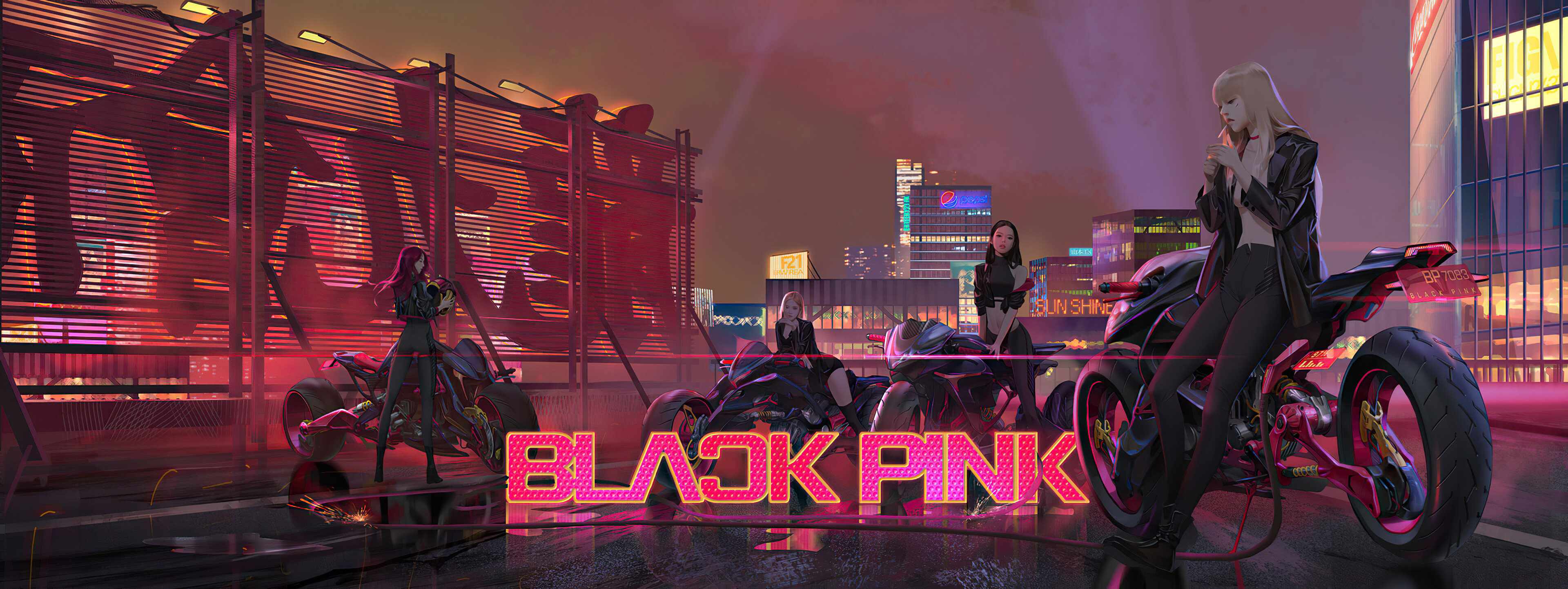 BLACKPINK: The band is the highest-charting female Korean act on the US Billboard Hot 100. 3840x1450 Dual Screen Background.