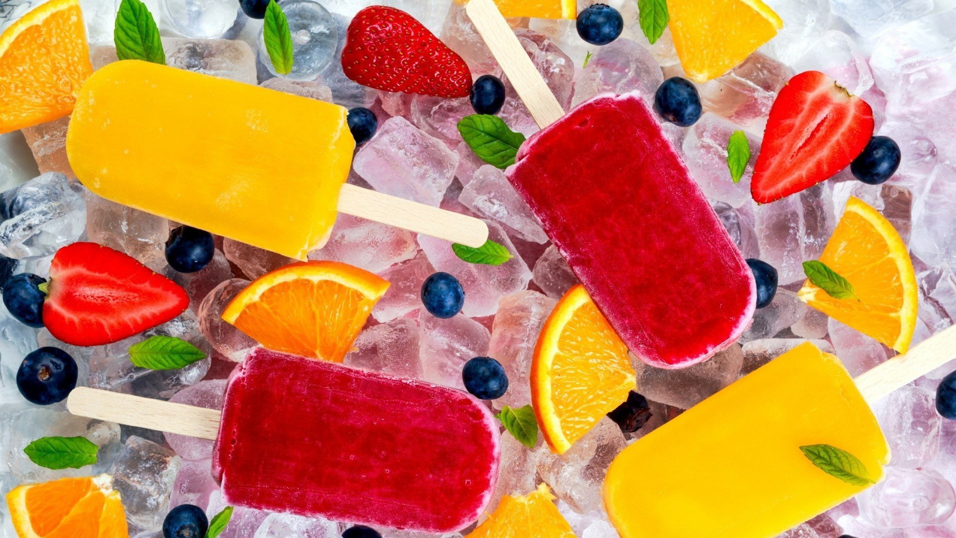 Refreshing summer treat, Colorful popsicles, Sweet frozen delight, Mouth-watering dessert, 1920x1080 Full HD Desktop