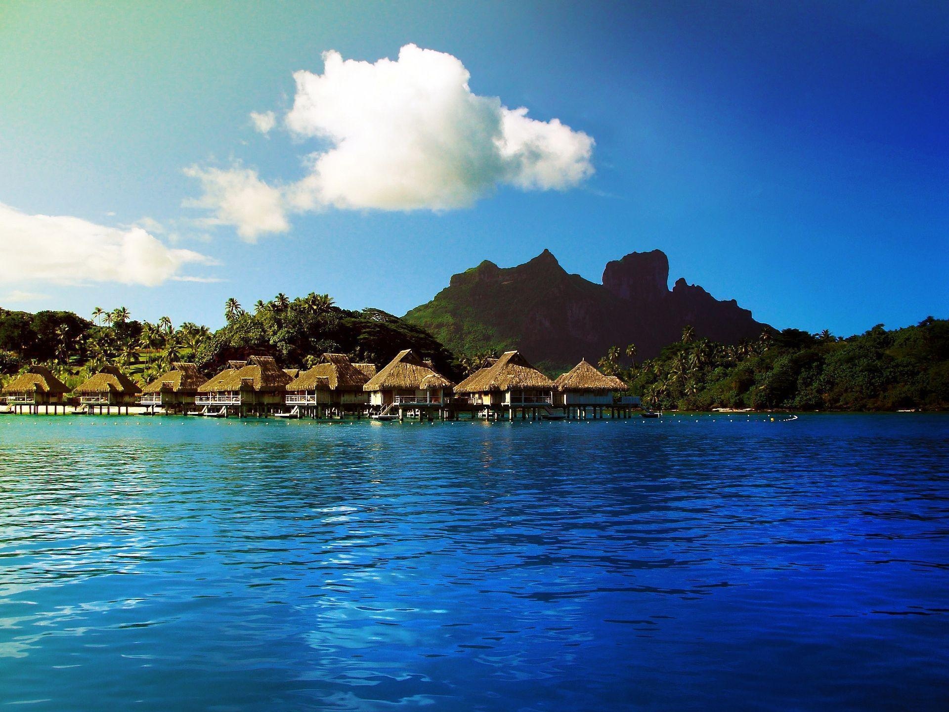Bora Bora: The part of the Leeward Group of islands, Beach vacation destination. 1920x1440 HD Wallpaper.
