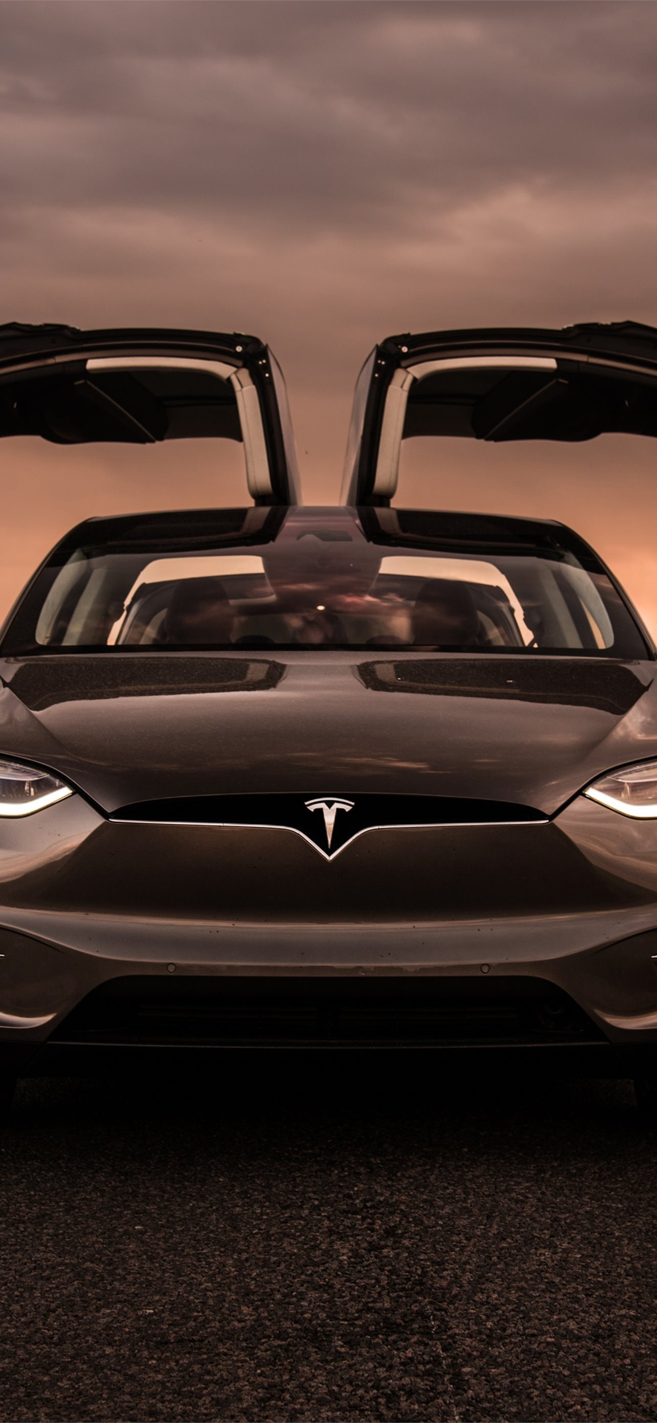 Tesla Model X, Front view wonder, Stunning 4K display, Unmatched detail, 1290x2780 HD Phone