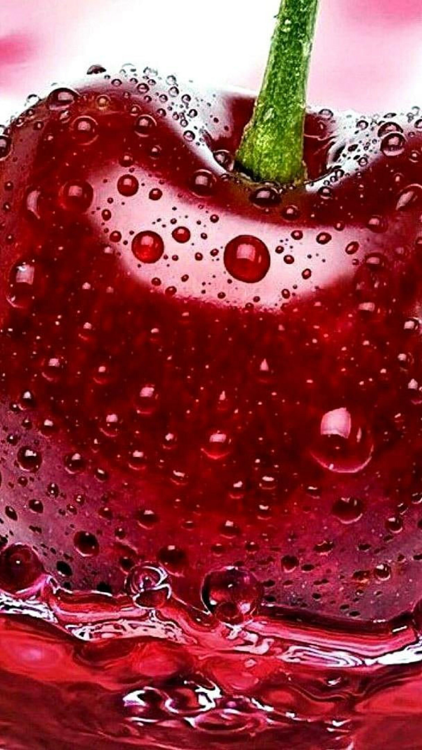 Fruit: Cherry, Fleshy berry, Genus Prunus. 1440x2560 HD Wallpaper.