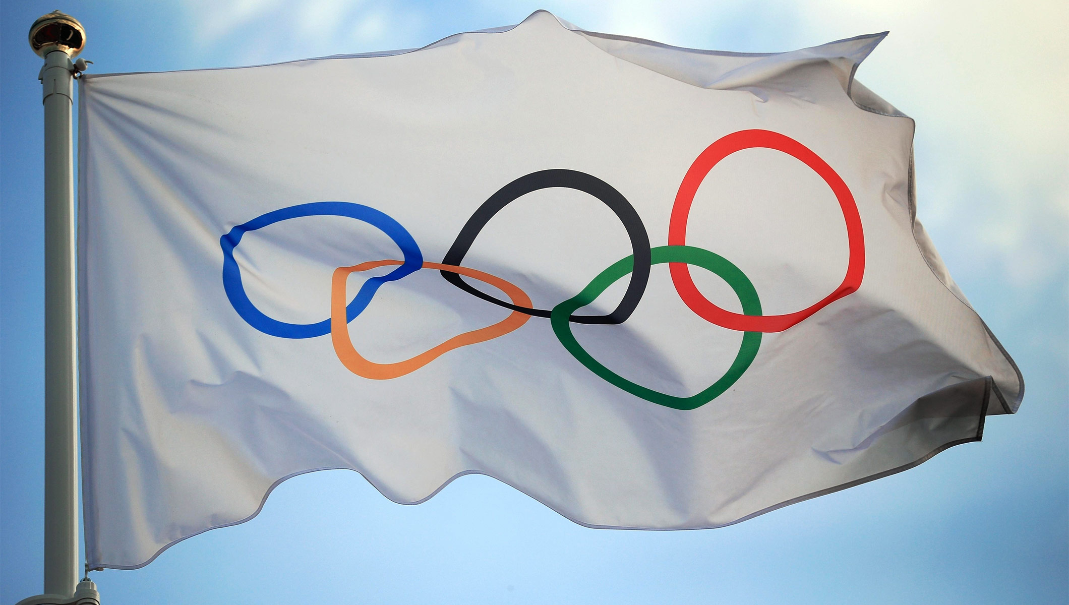 Olympics: IOC, The Olympic flag, Baron de Coubertin, 1914, One of the most recognizable symbols. 2120x1200 HD Background.