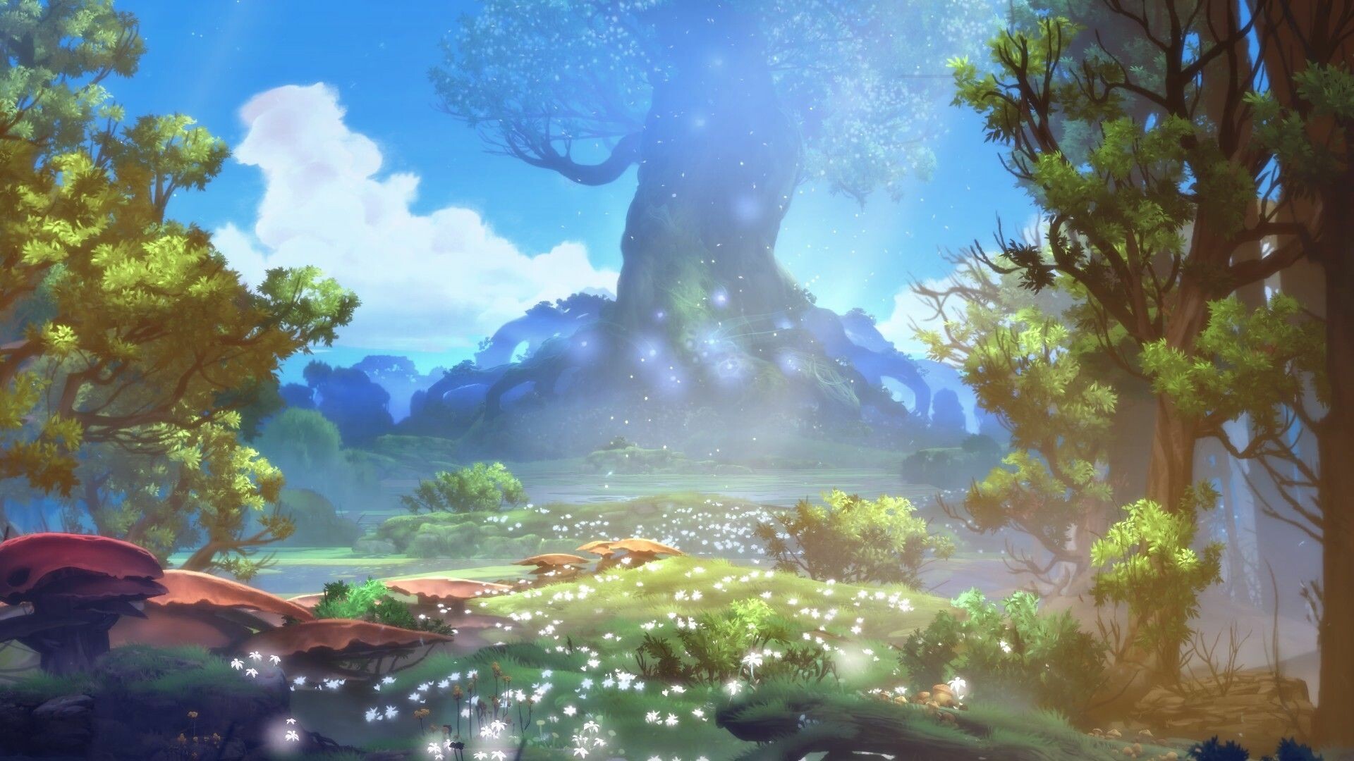 Ori and the Blind Forest, Enchanting world, Majestic trees, 4K landscape, 1920x1080 Full HD Desktop