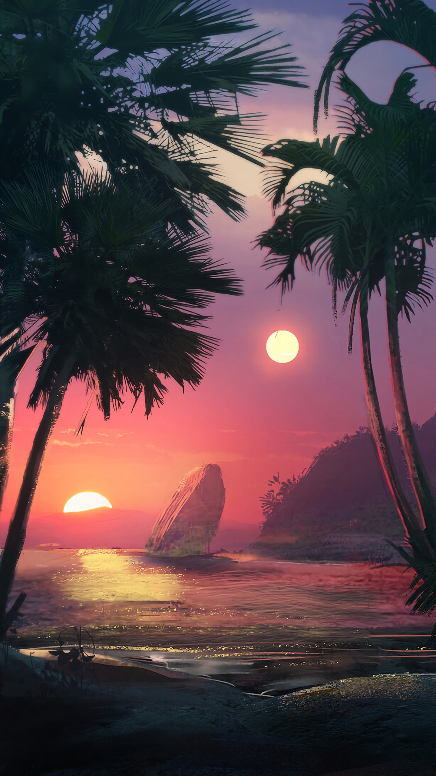 Palm Tree: Trees closely identified with tropical locations and warm-weather locations. 1440x2560 HD Wallpaper.