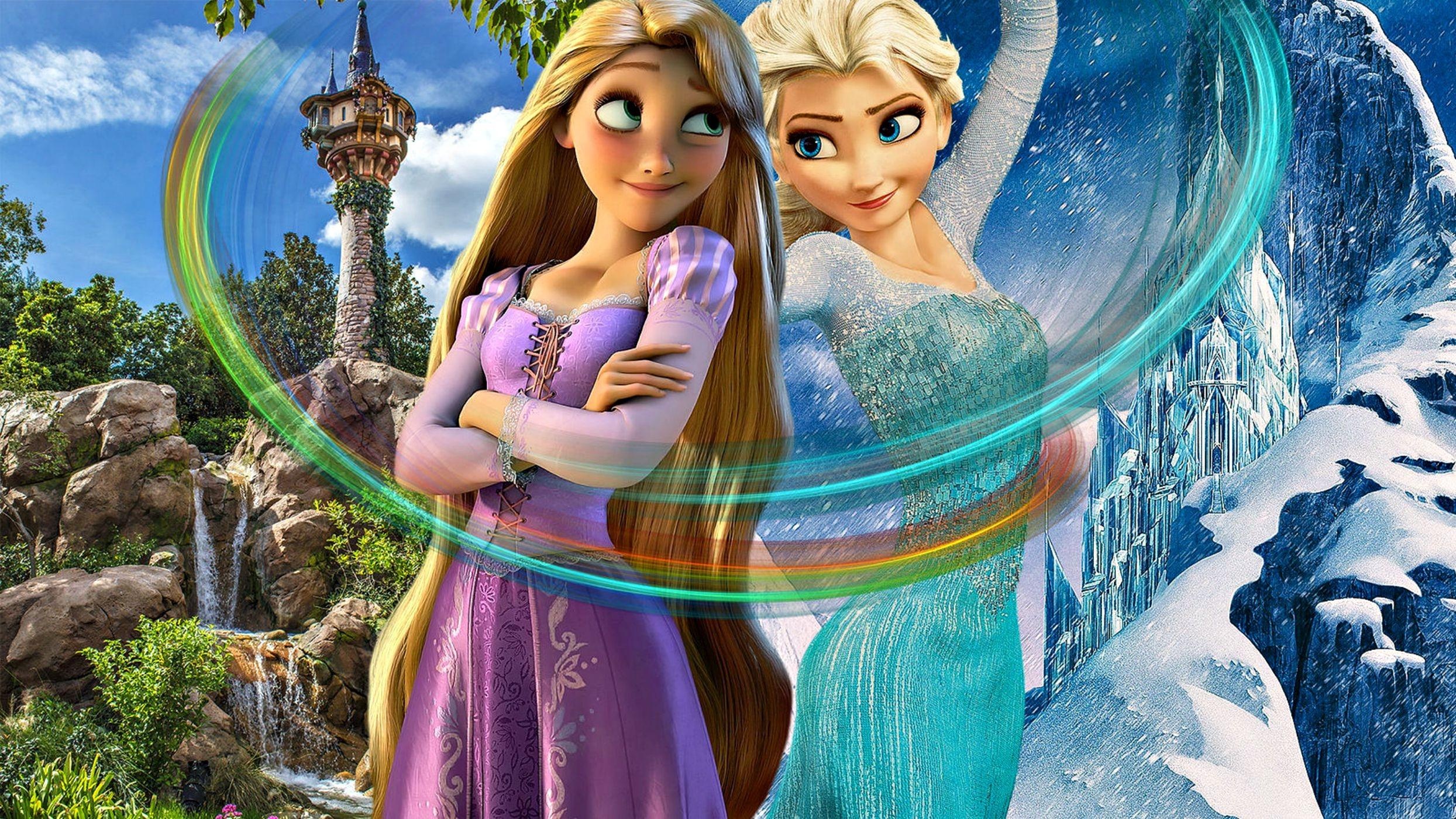 Rapunzel Animation, Tangled wallpapers, Fairy tale castle, Magical hair, 2490x1400 HD Desktop