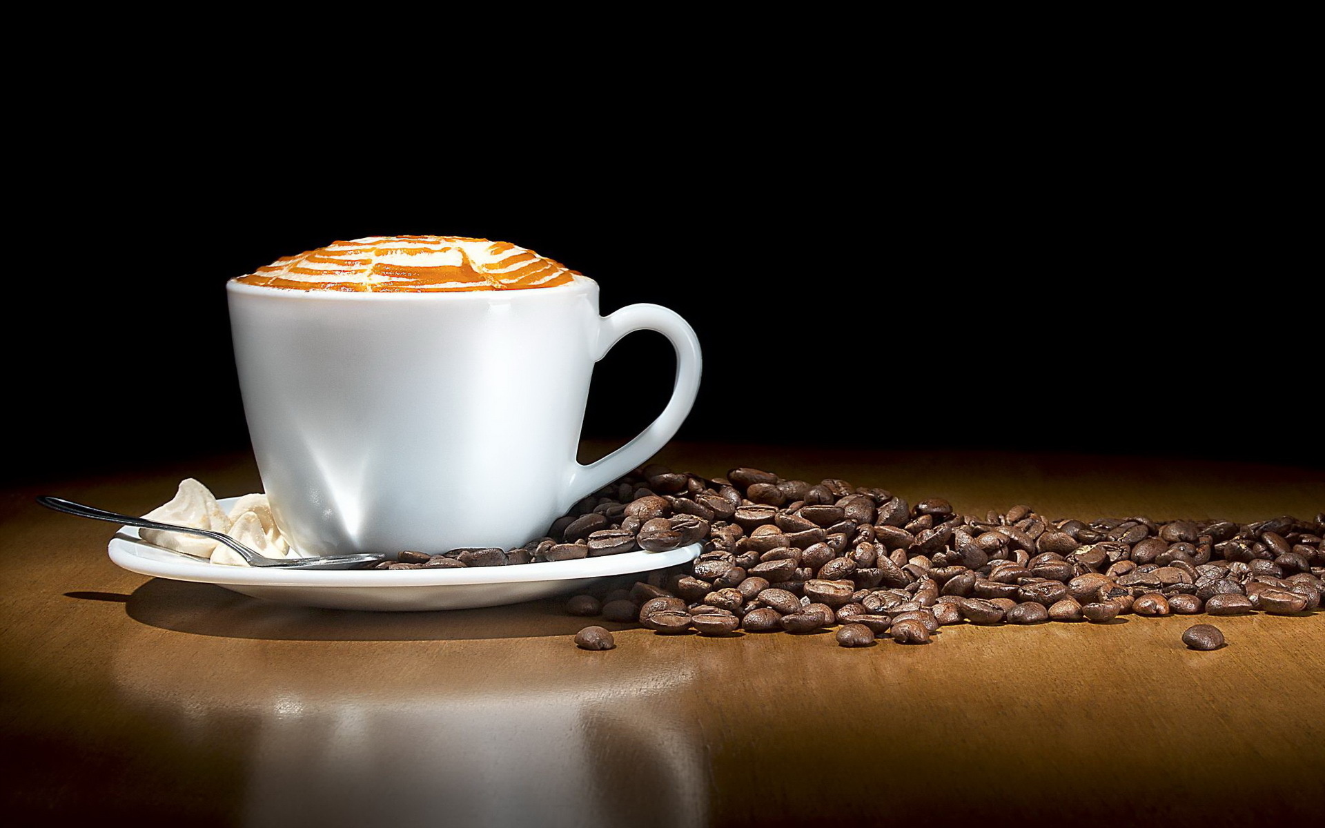 Coffee: Latte art, A freshly brewed cup of latte. 1920x1200 HD Background.