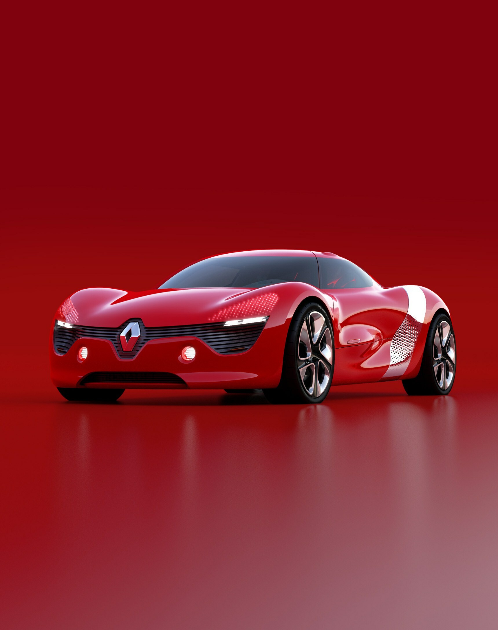 Renault: DeZir, An electric concept car, with zero emissions, that was first officially presented at the 2010 Paris Motor Show. 1720x2180 HD Background.