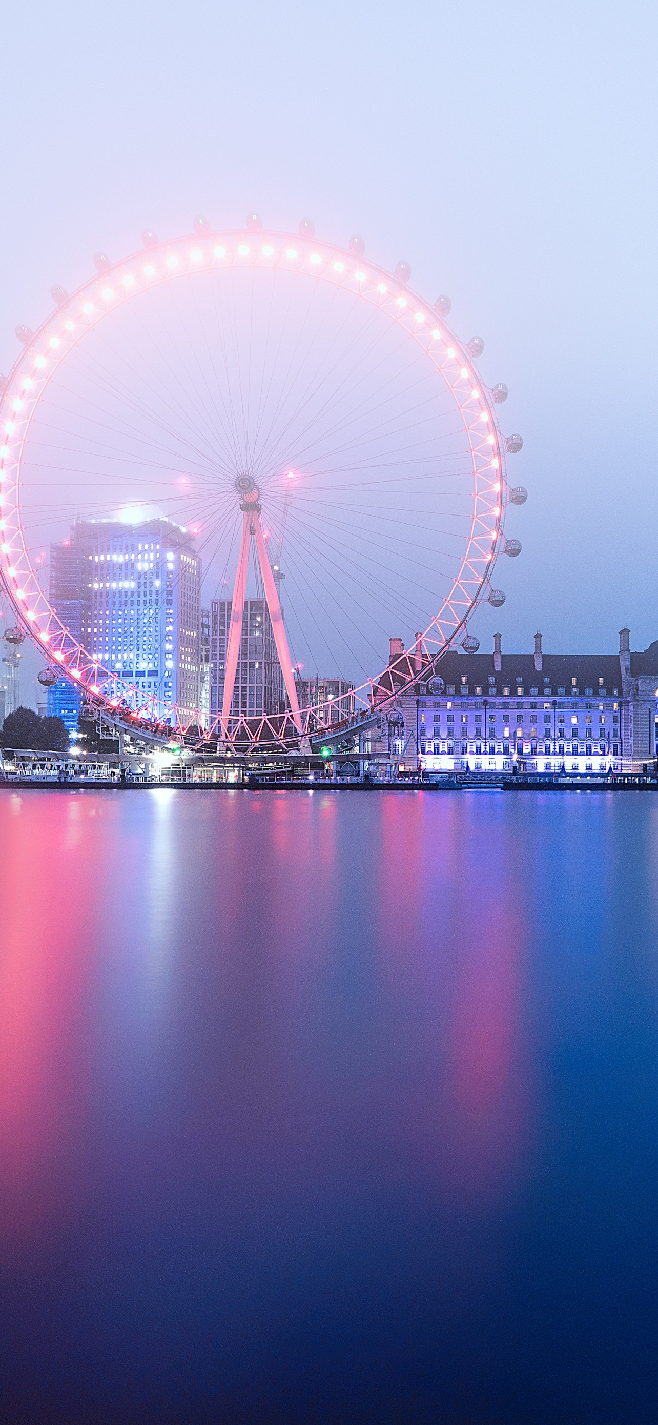 London Eye, 4K ferris wheel, Cityscape beauty, Thames river, 1290x2780 HD Handy