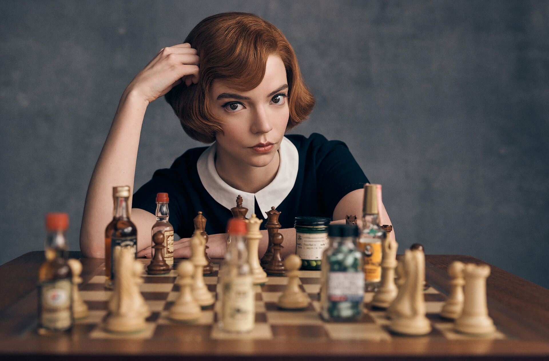 The Queen's Gambit: Anya Taylor Joy, Women Actress, TV Series, Chess, Pills. 1920x1270 HD Background.
