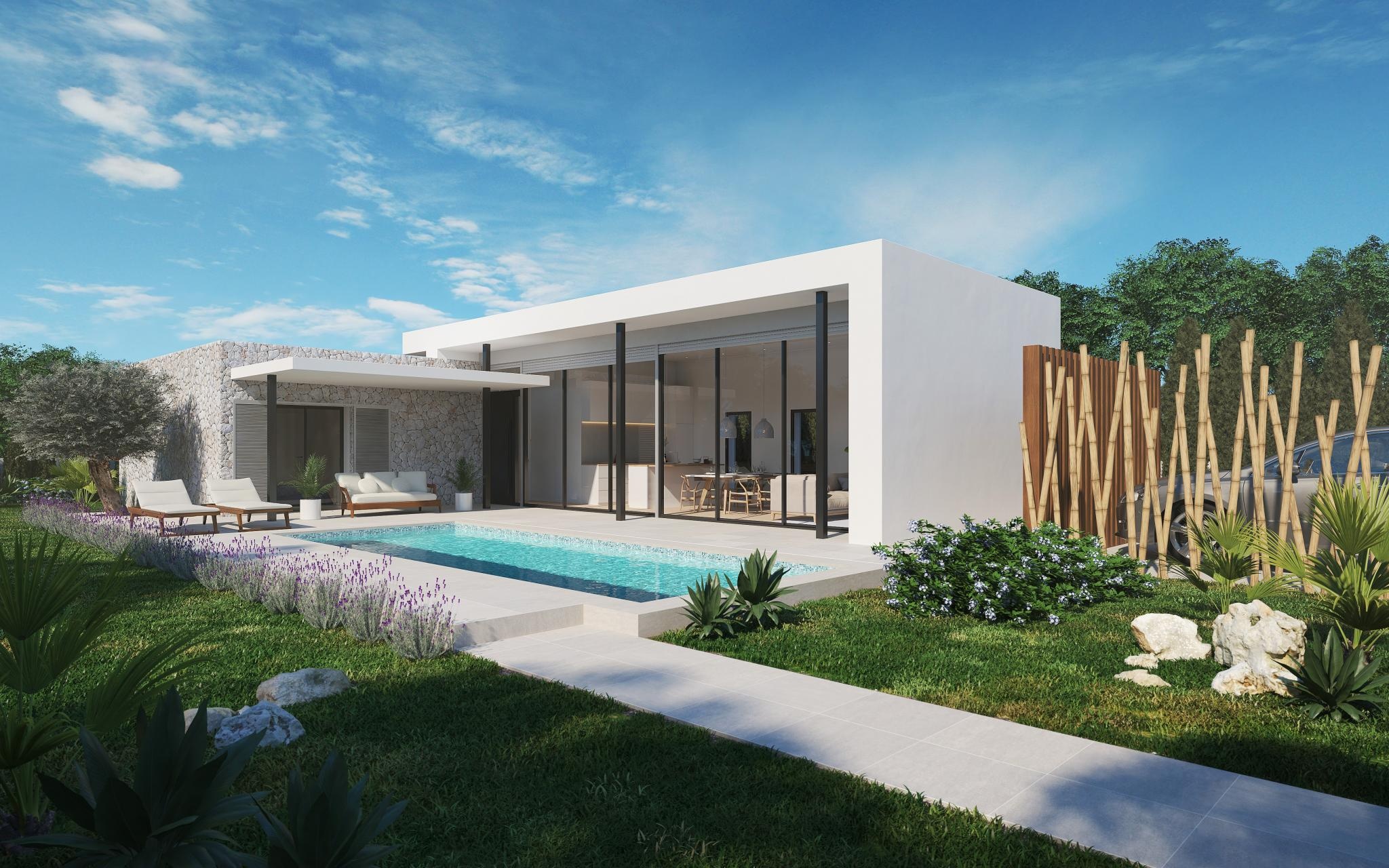 Bungalow: A modern country house near the beach of Es Trenc, Spanish Majorca. 2050x1280 HD Wallpaper.