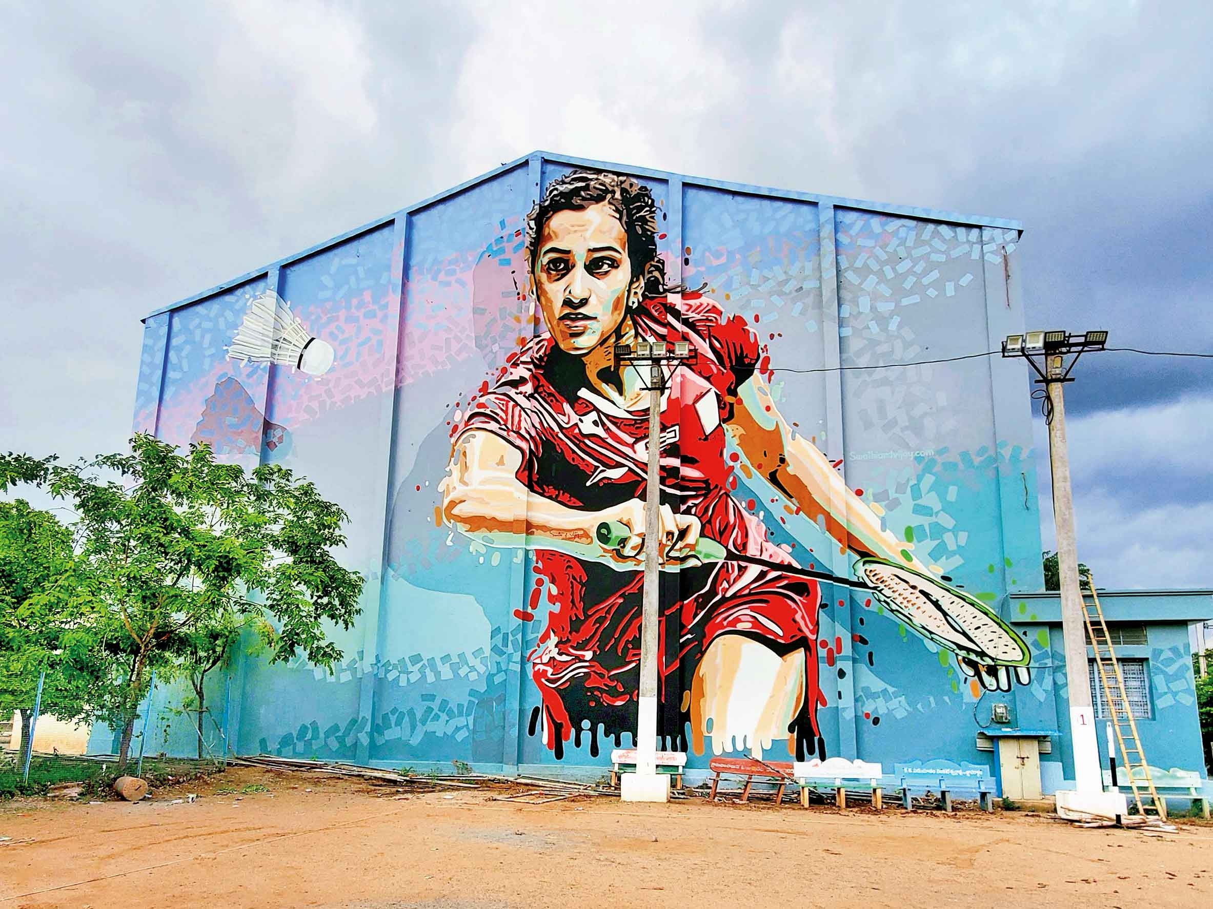 P. V. Sindhu, Inspiring mural, Girls in badminton, Times of India, 2370x1780 HD Desktop