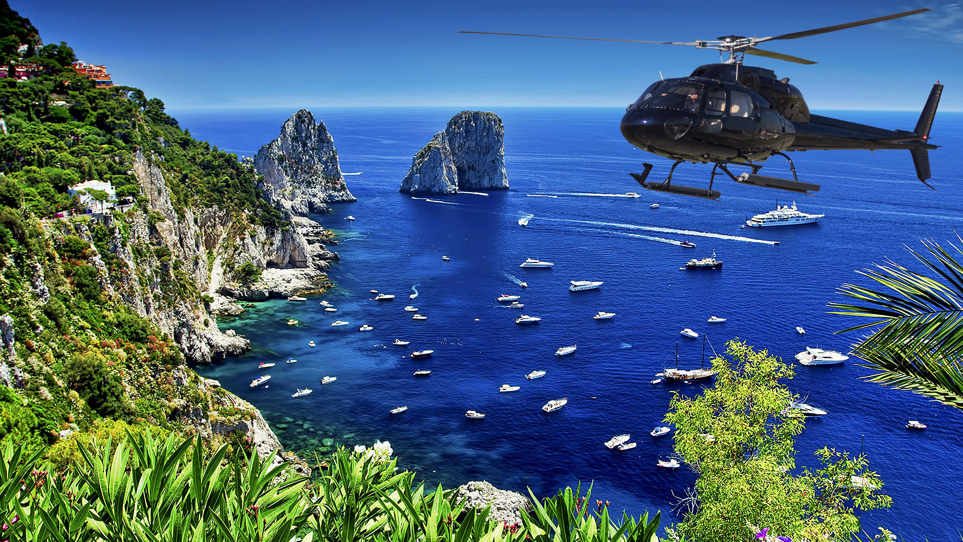 Scenic helicopter tour over Rome, Capri, and Napoli, 1920x1080 Full HD Desktop